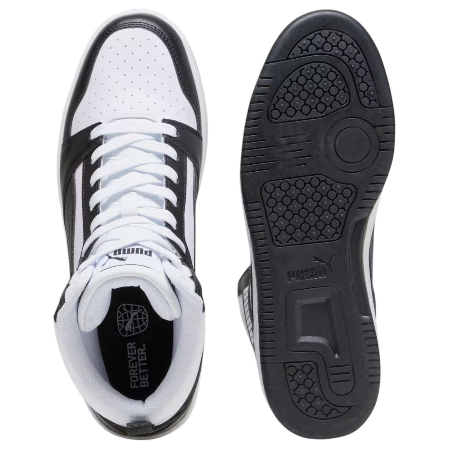 Mens Puma Rebound V6 Shoes White/Black