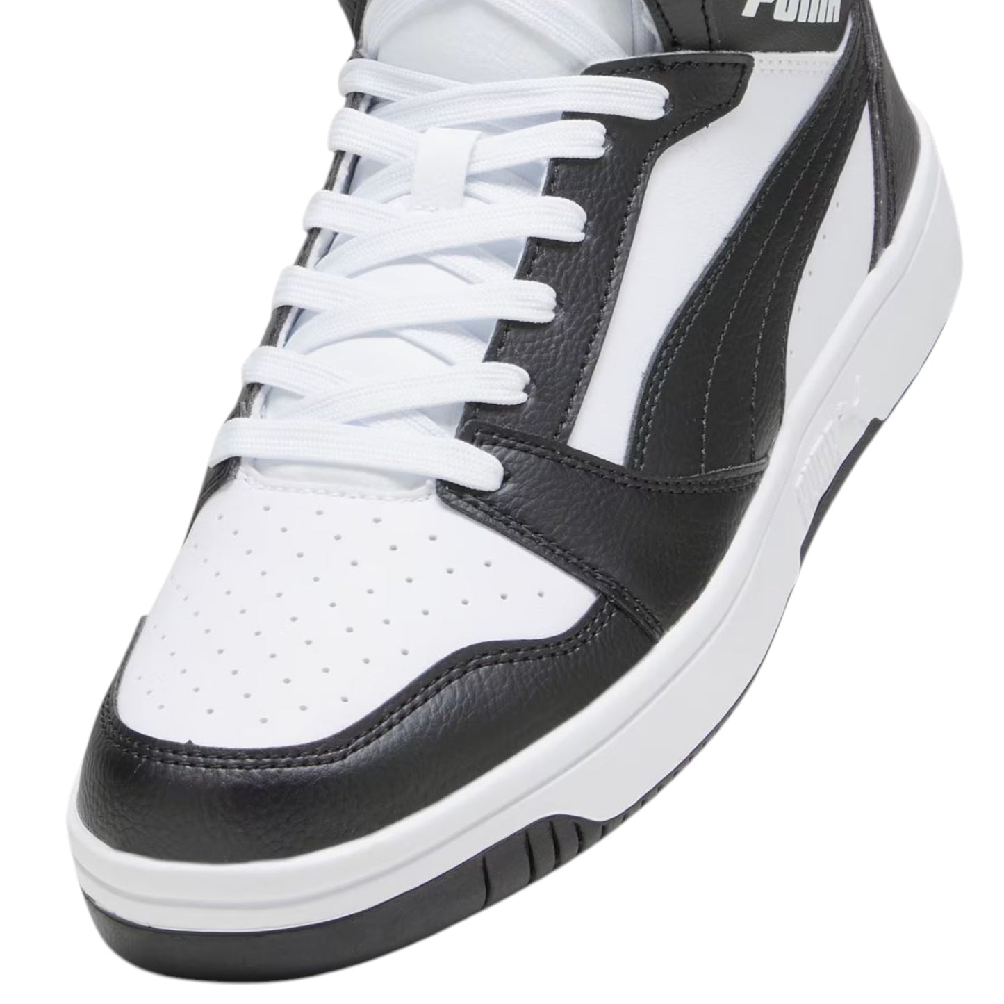 Mens Puma Rebound V6 Shoes White/Black