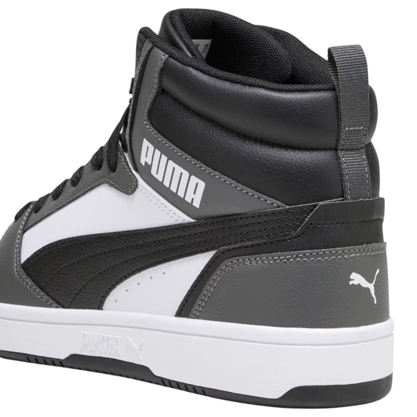 Mens Puma Rebound V6 Shoes White/Black/Grey