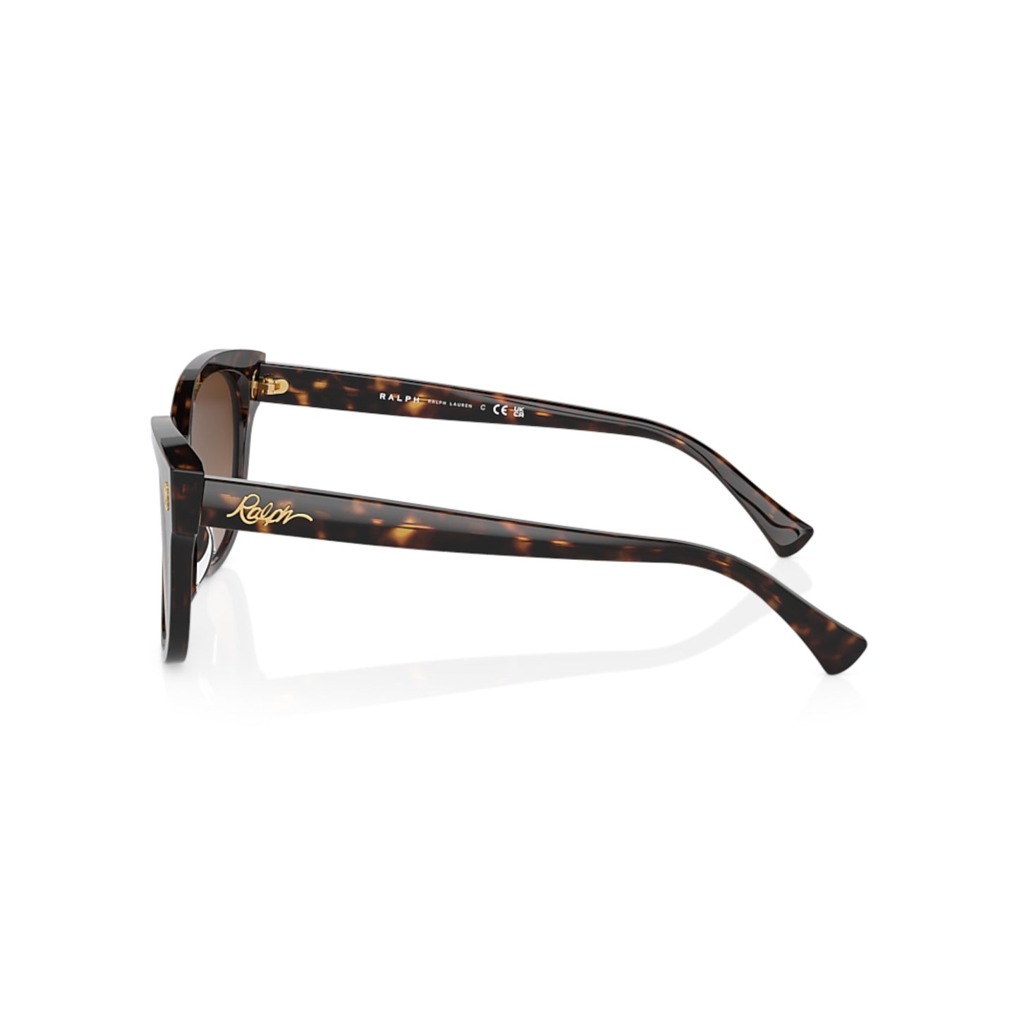 Women Ralph Ra5305u 500313 Black Cat Eye Gradient Brown Sunglasses