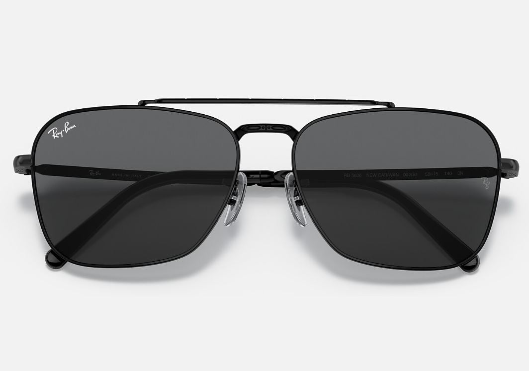 Unisex Adults Ray-Ban New Caravan RB3636 Sunglasses Polished Black/ Grey