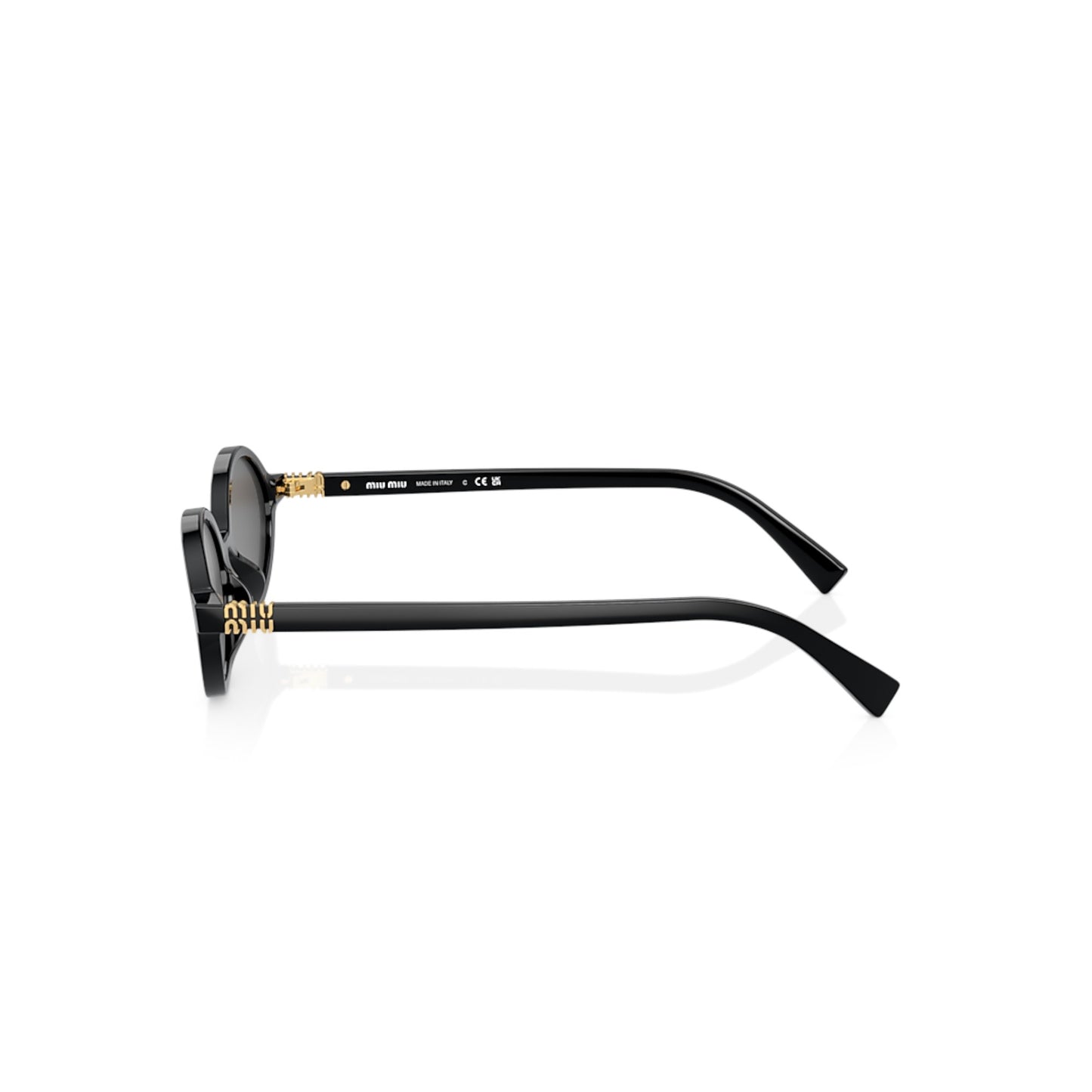 Women Miu Miu Mu 04Zs 1Ab5s0 Black Oval Dark Grey Sunglasses