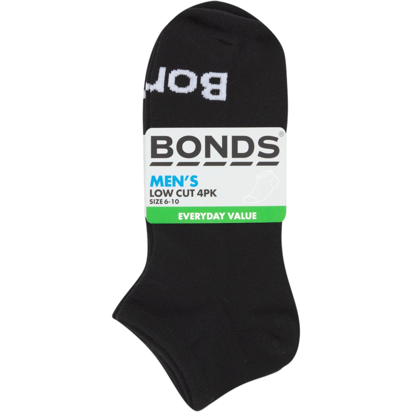 4 Pack Mens Bonds Everyday Value Low Cut Socks Black