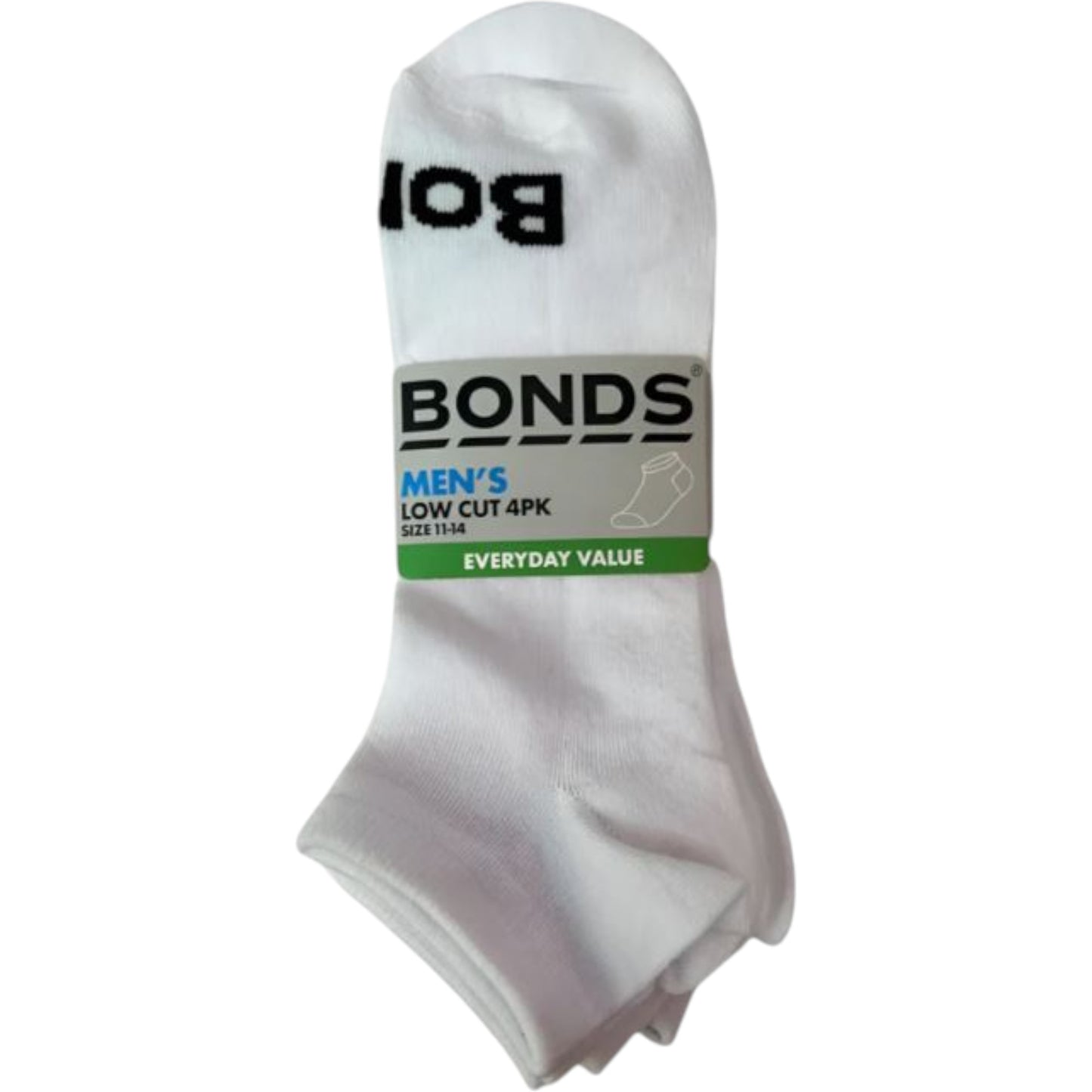 4 Pack Mens Bonds Everyday Value Low Cut Socks White