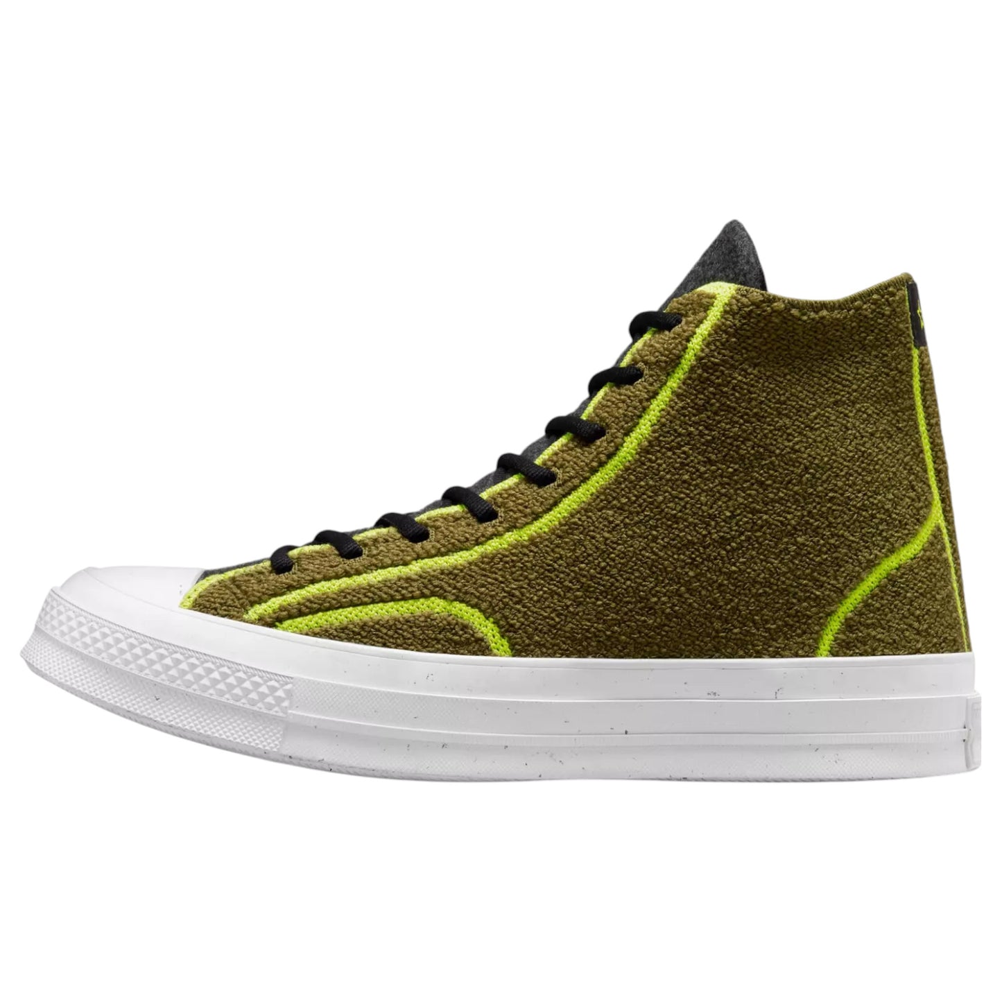 Unisex Adults Converse Renew Remix Chuck 70 High Top Shoes Dark Moss/Black/Lime Twist