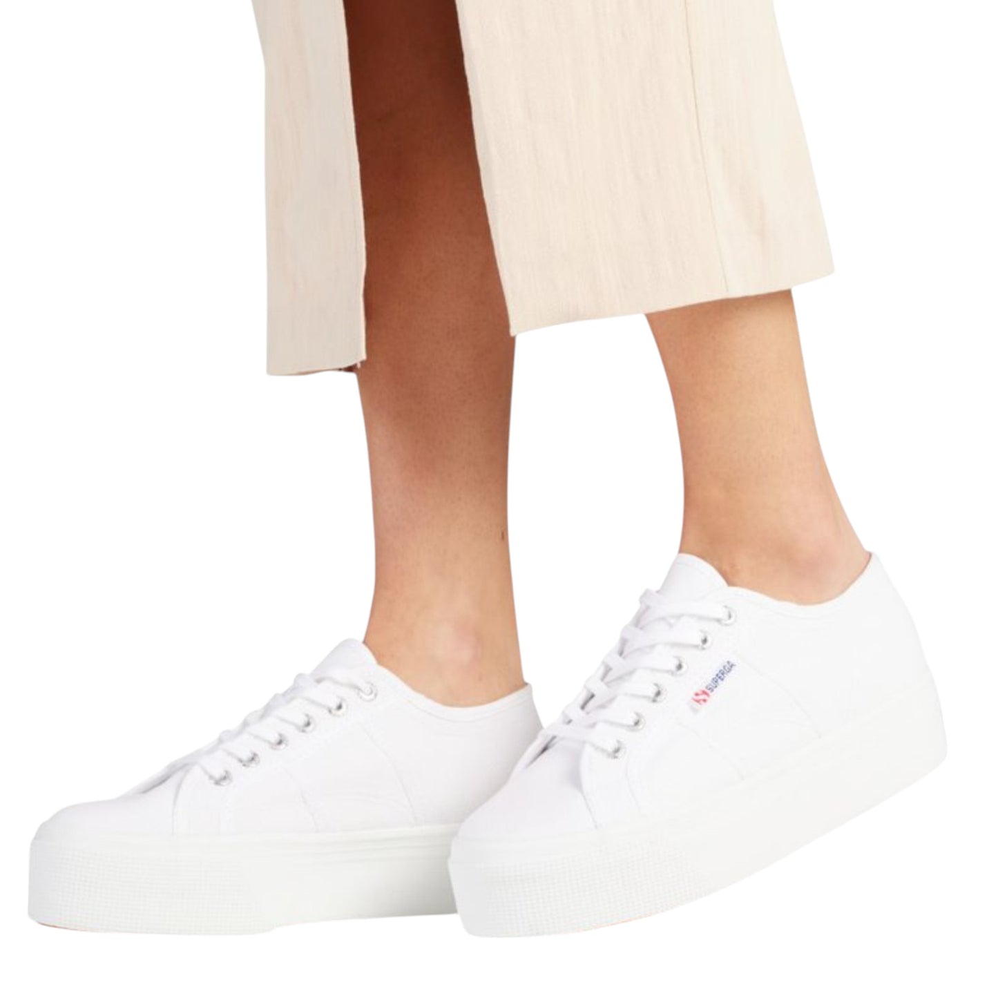 Unisex Adults Superga 2790 Platform Shoes White