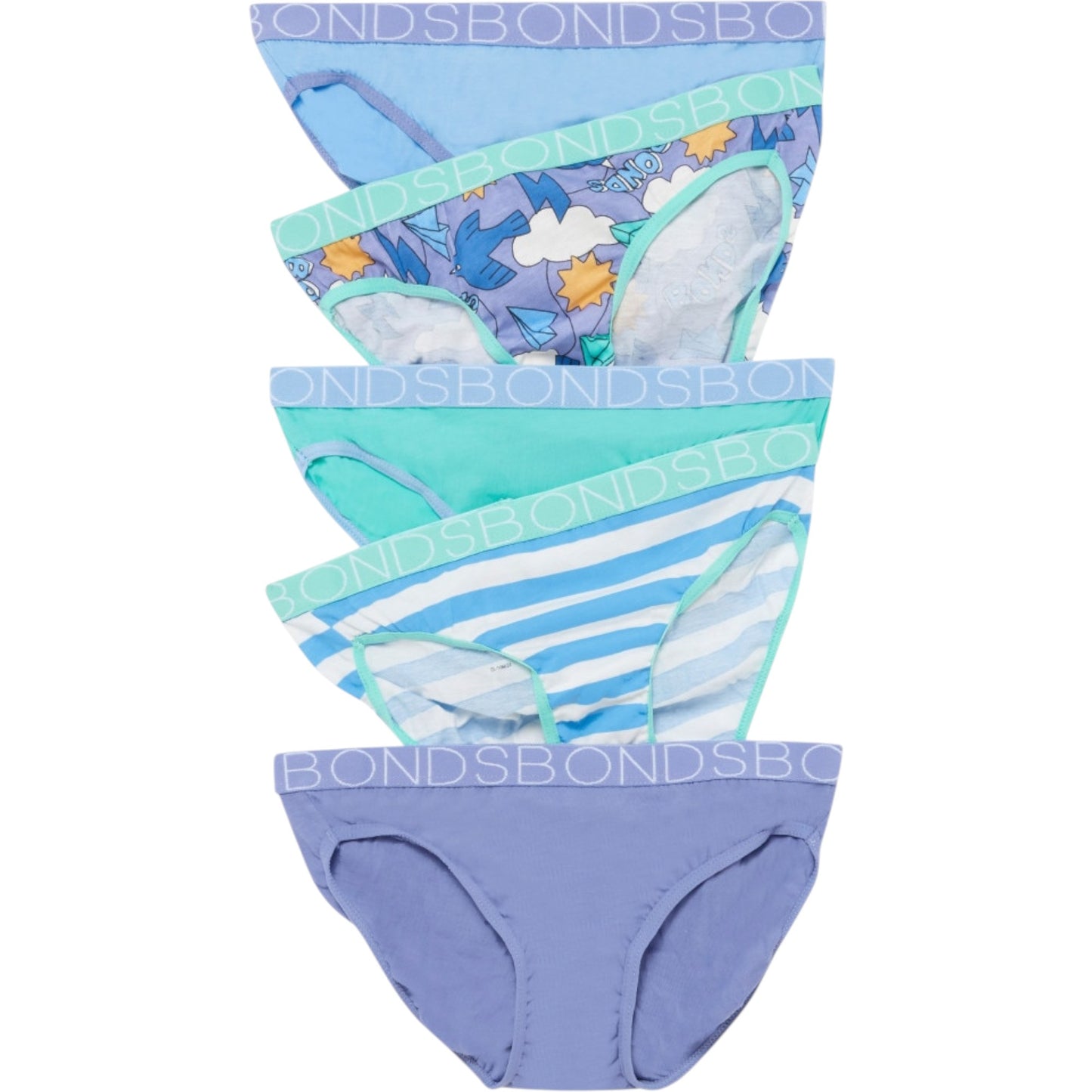 5 Pack Kids Girls Bonds Underwear Multi