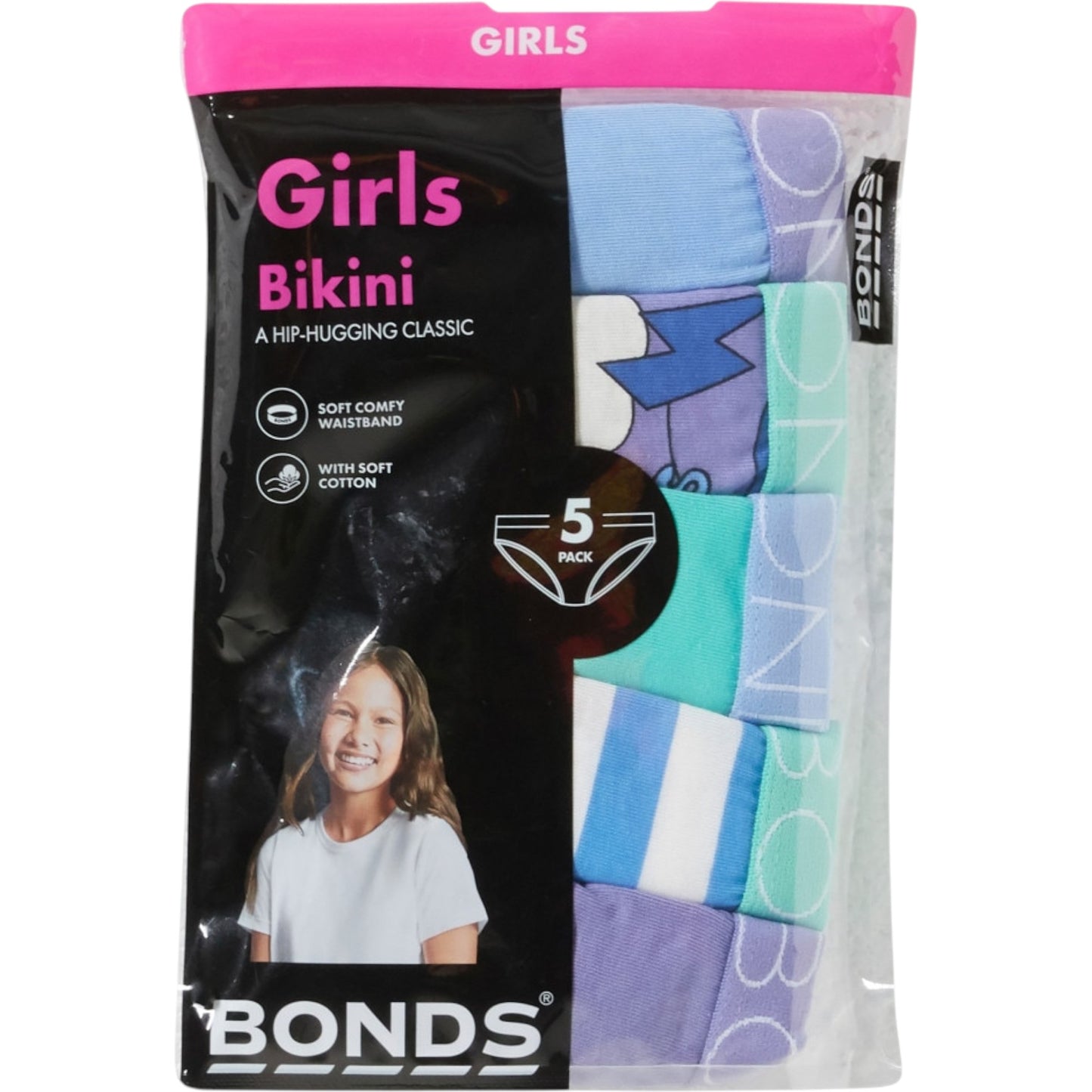 5 Pack Kids Girls Bonds Underwear Multi