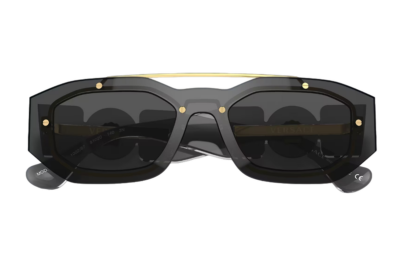 Mens Versace Sunglasses Ve 2235 Biggie Transparent Dark Grey Sunnies