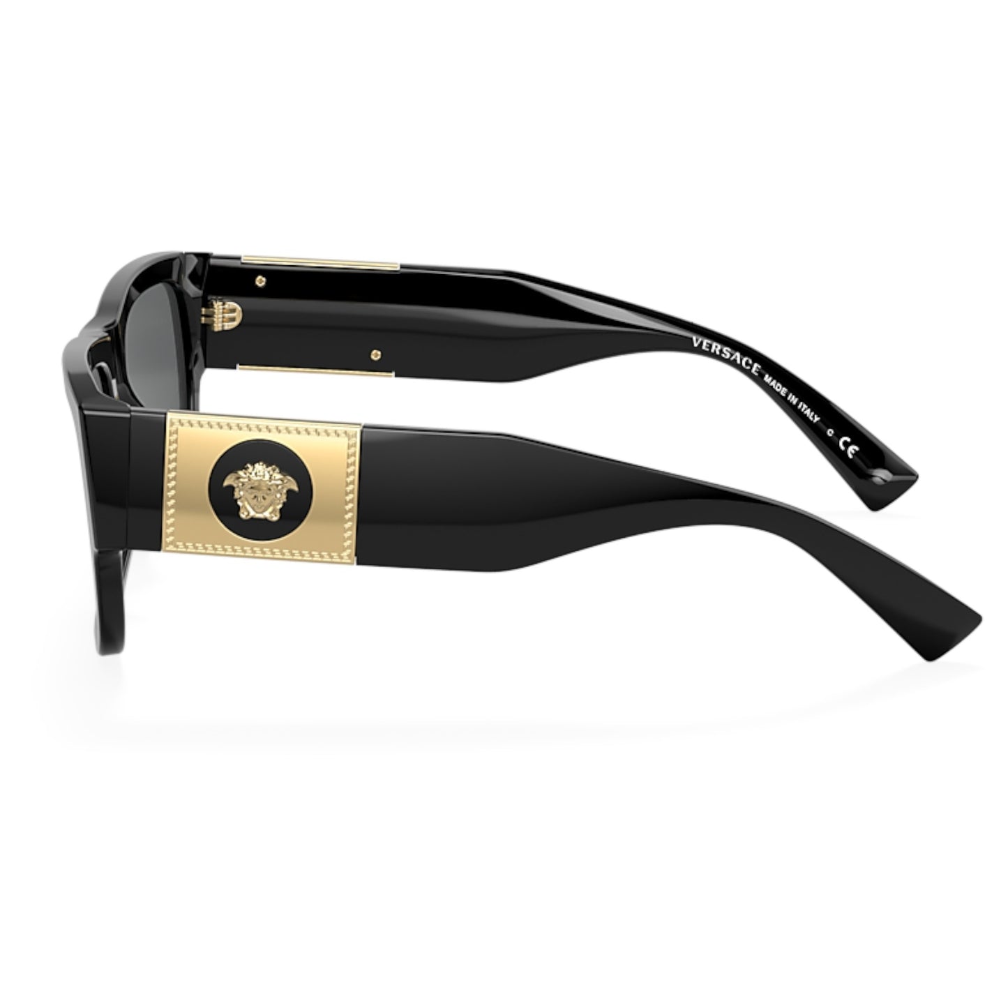 Unisex Versace Ve4406 Gb1/87 Black Rectangle Dark Grey Sunglasses