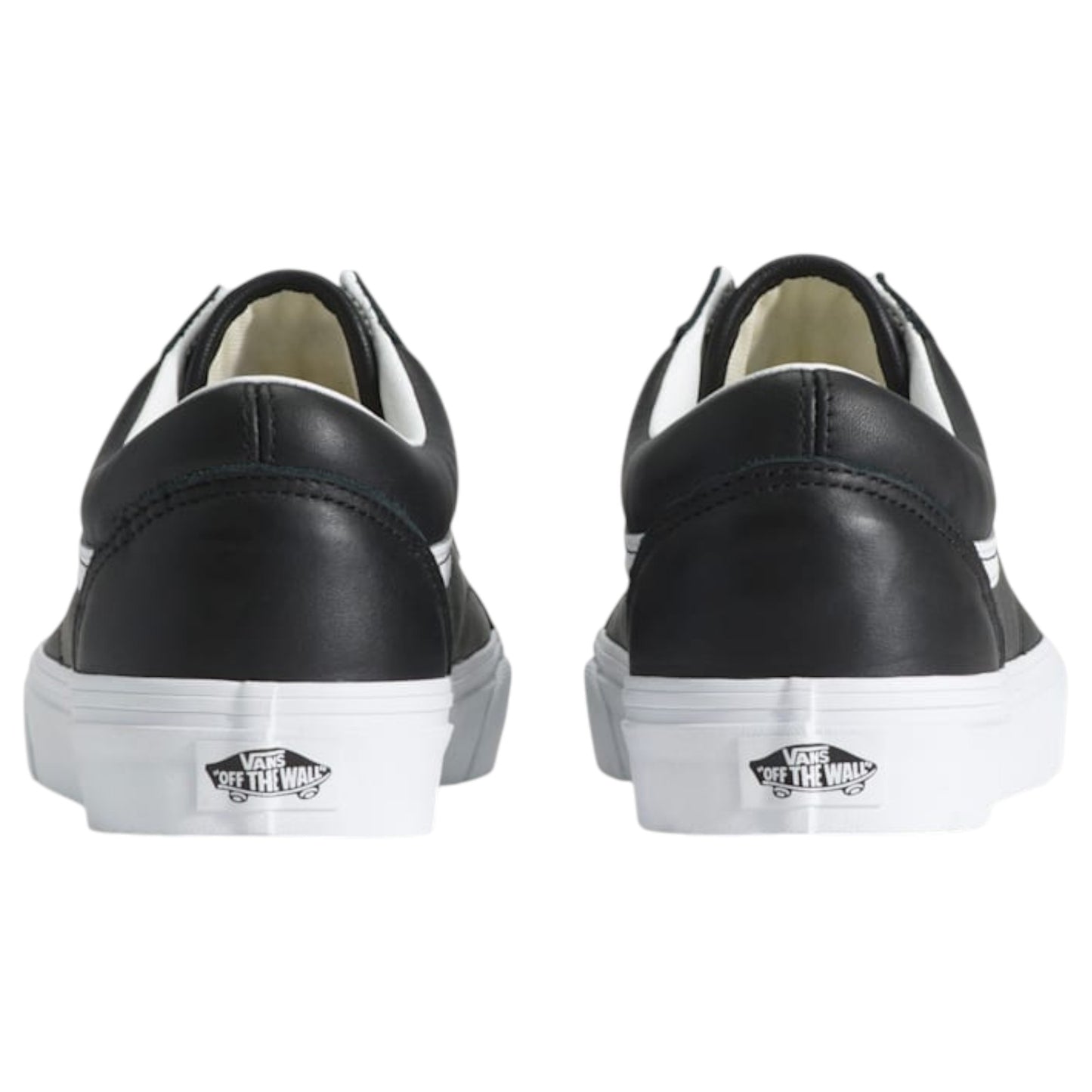 Mens Vans Old Skool Leather Shoes Leather Black/True White