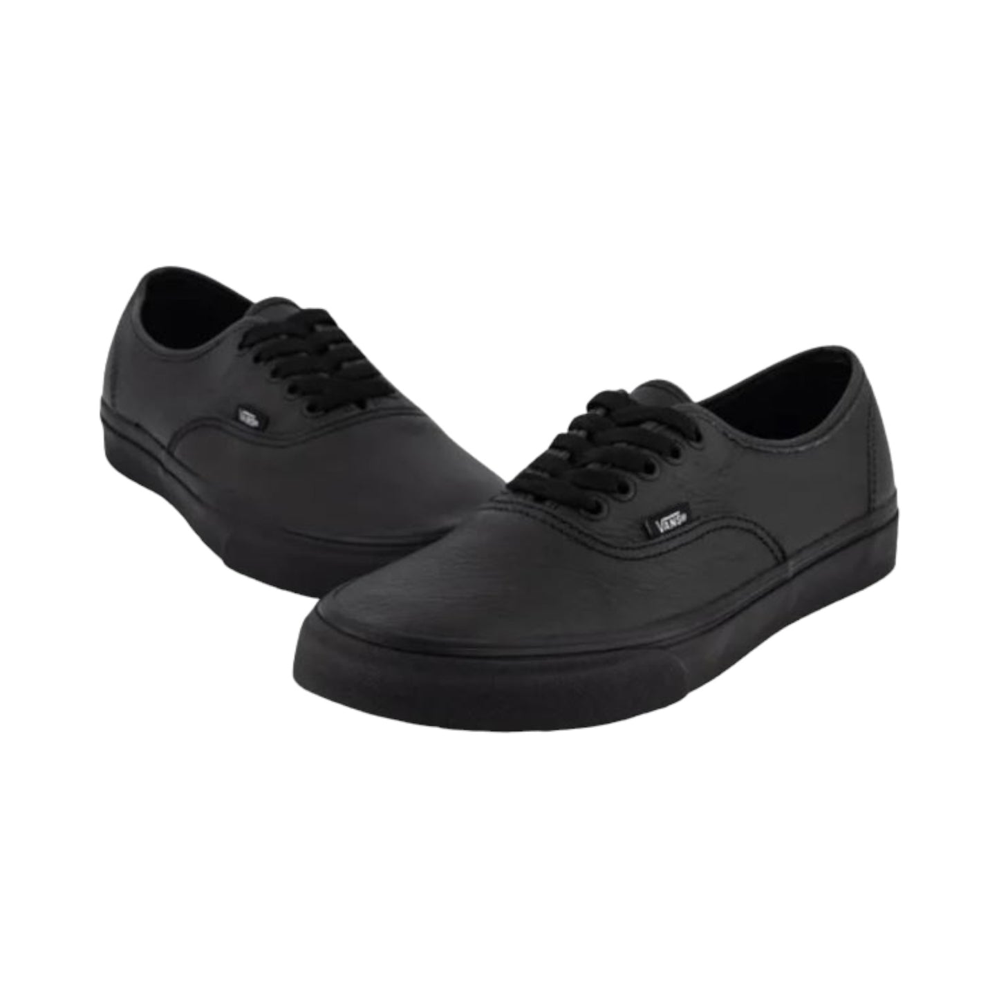 Mens Vans Authentic Leather Shoes Black/Black