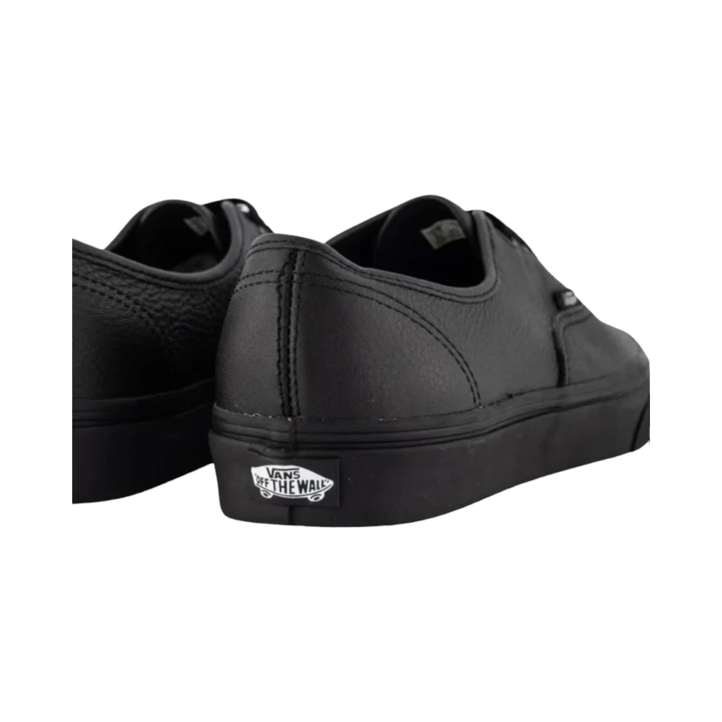 Mens Vans Authentic Leather Shoes Black/Black