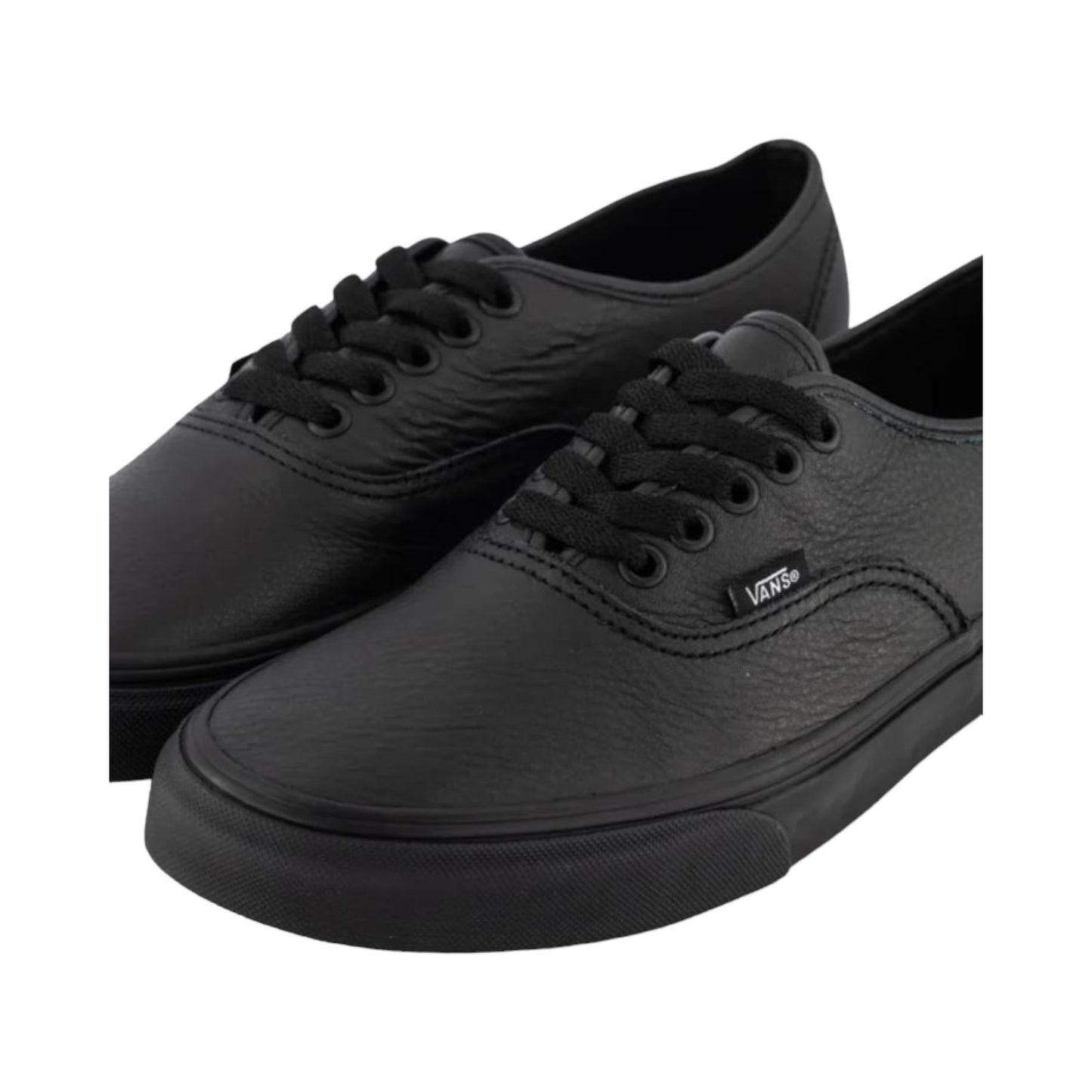Mens Vans Authentic Leather Shoes Black/Black
