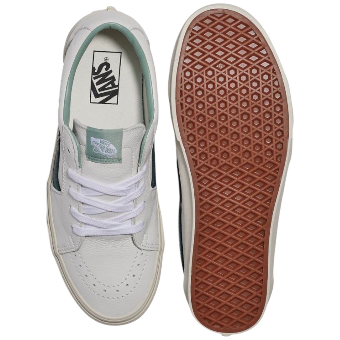 Mens Vans SK8 Low Premium Leather Shoes Green Gables