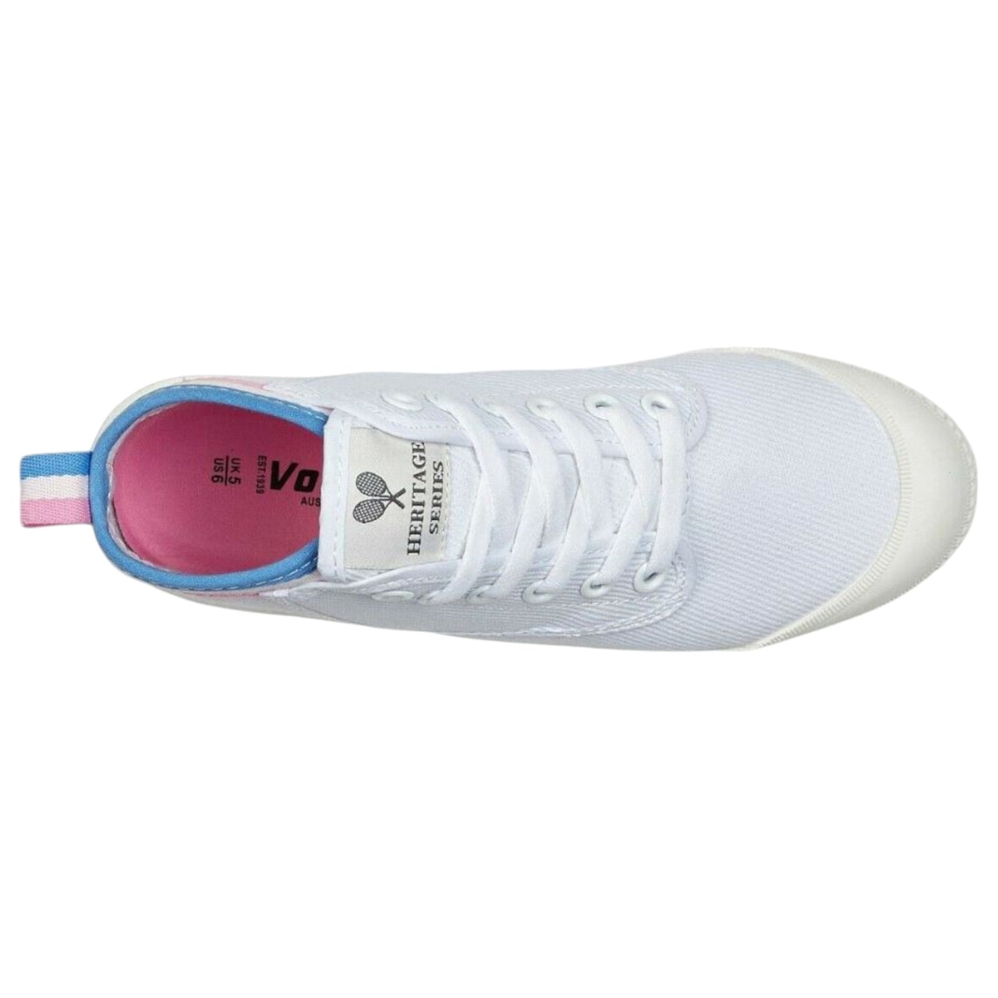 Unisex Adults Volley Heritage Hi Leap Shoes Pink/White/Blue