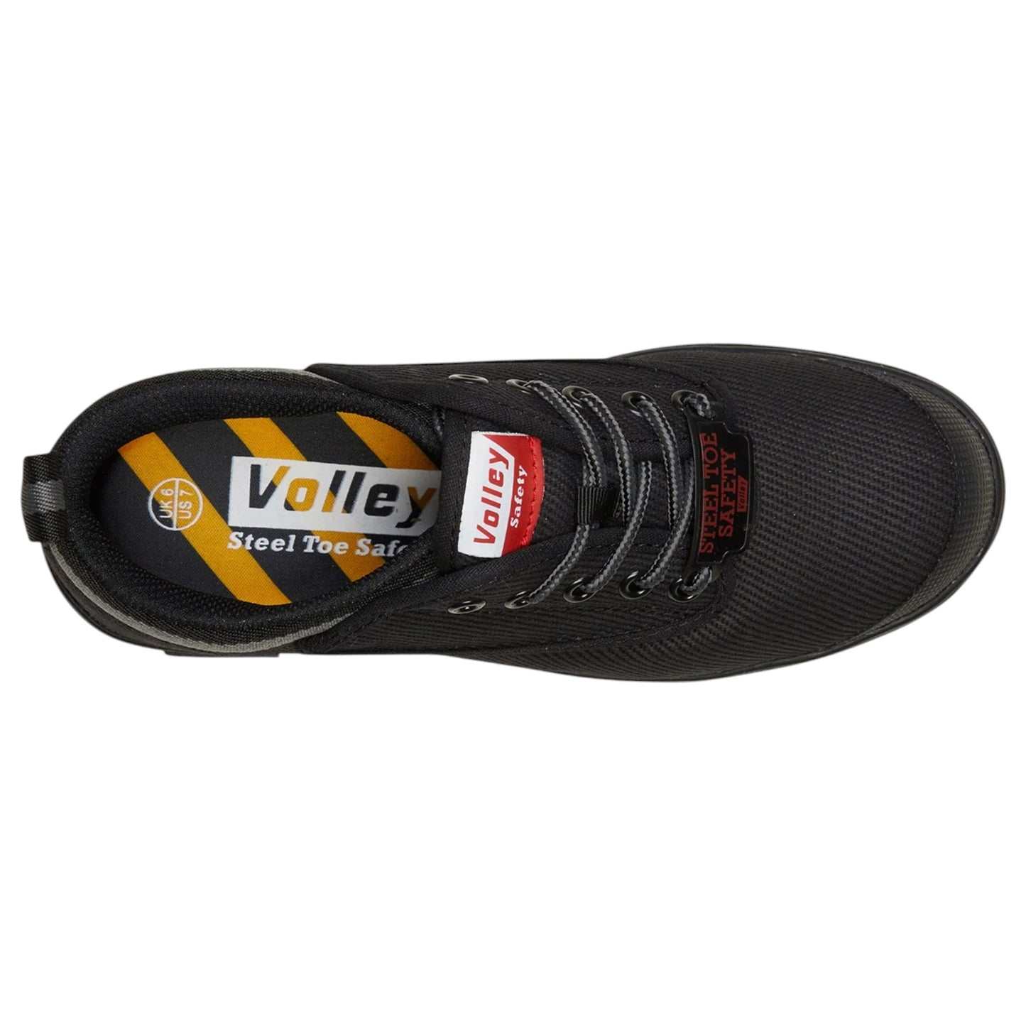 Mens Volley Safety Steel Cap Shoes Black/Grey