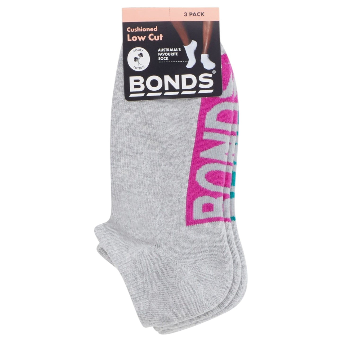 3 Pack Women Bonds Logo Cushioned Low Cut White
