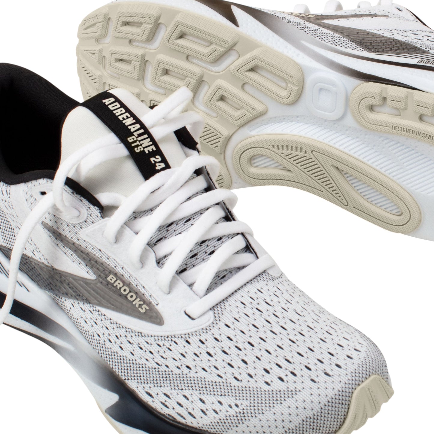 Womens Brooks Adrenaline GTS 24 Shoes White/Black/Pelican