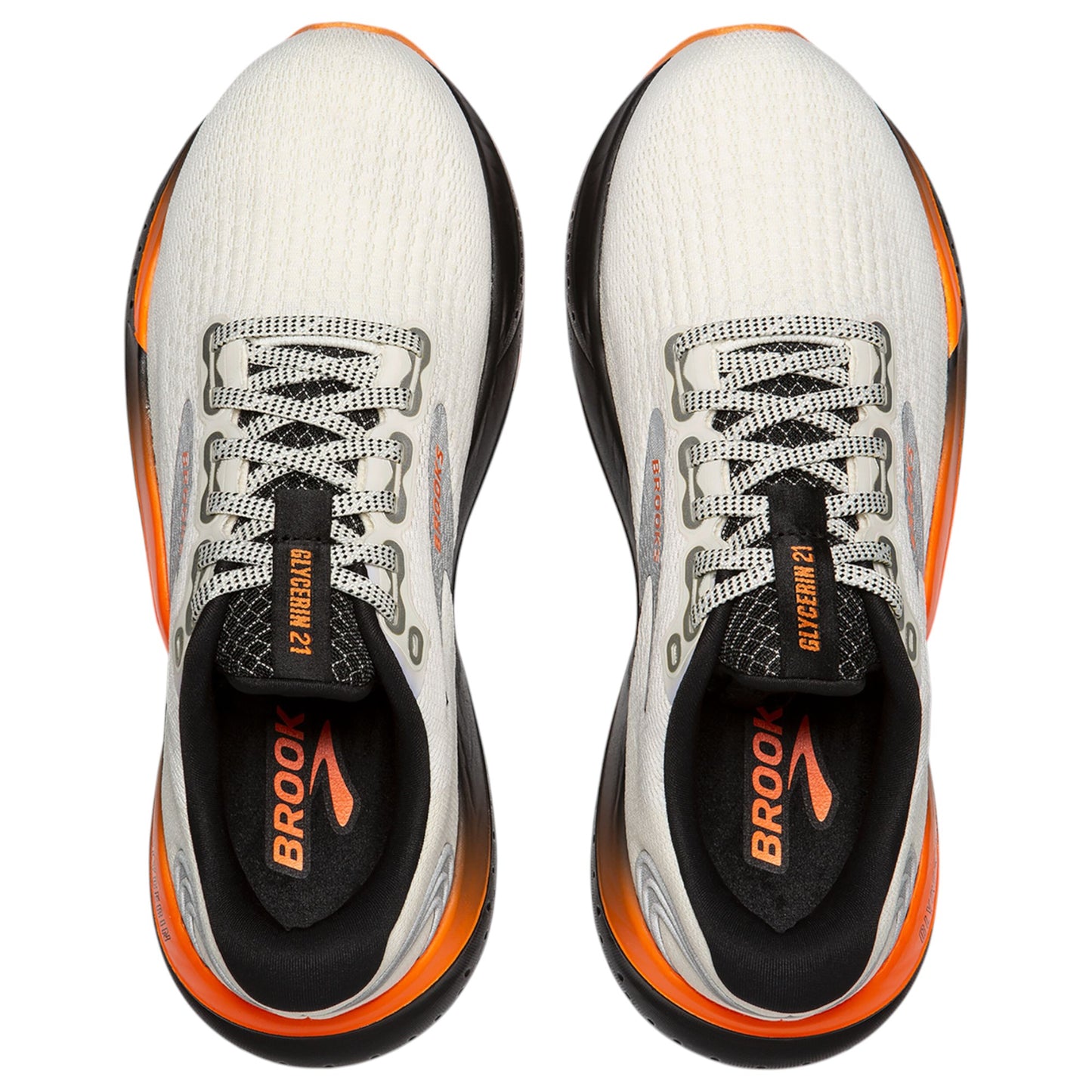 Womens Brooks Glycerin 21 Shoes Ecru/Orange/Black