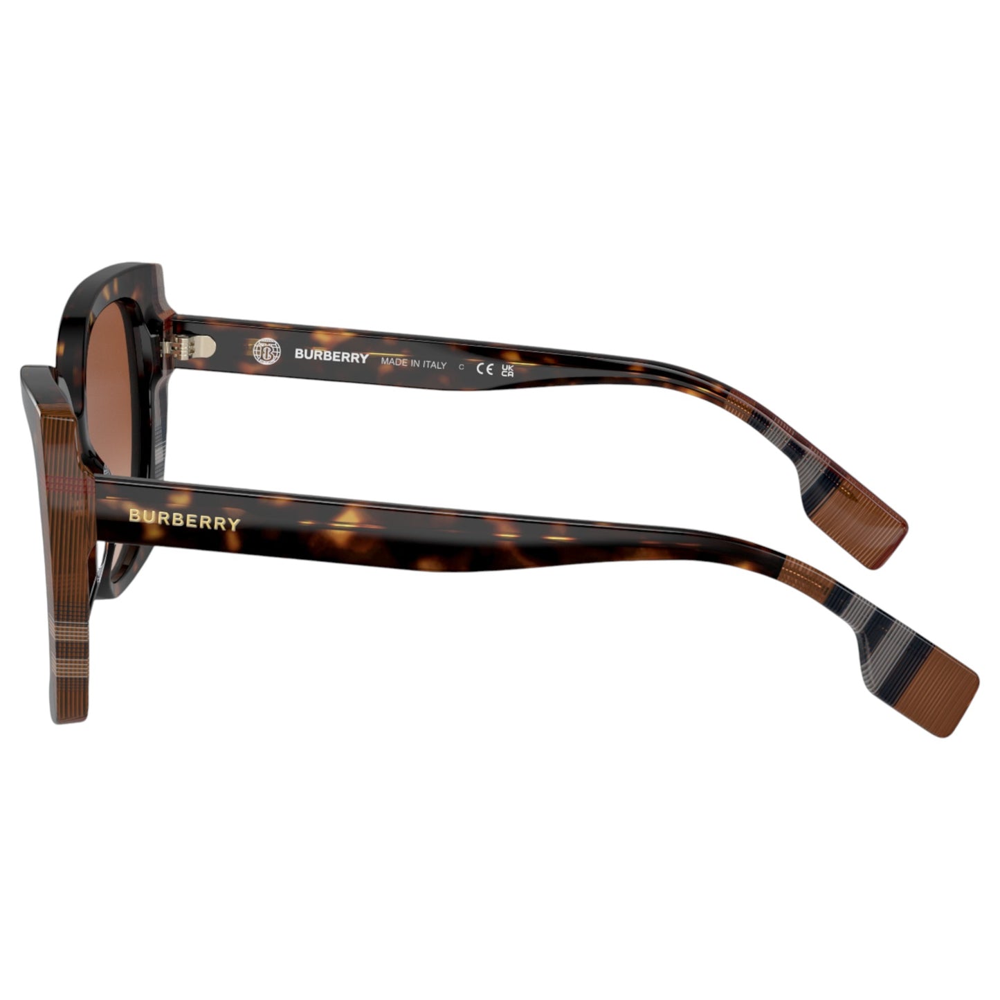 Womens Burberry Meryl BE4393 Sunglasses Dark Havana/Check Brown