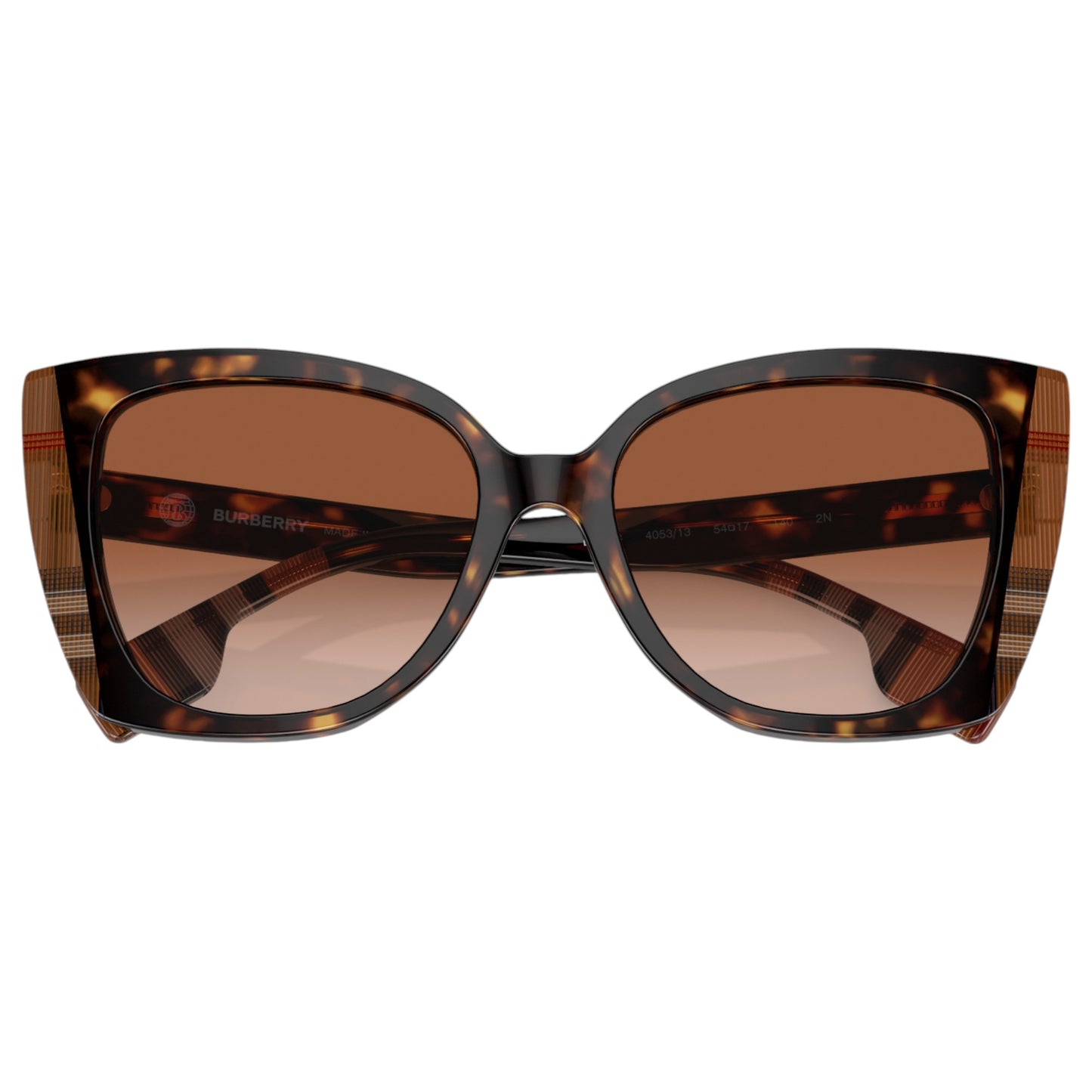 Womens Burberry Meryl BE4393 Sunglasses Dark Havana/Check Brown