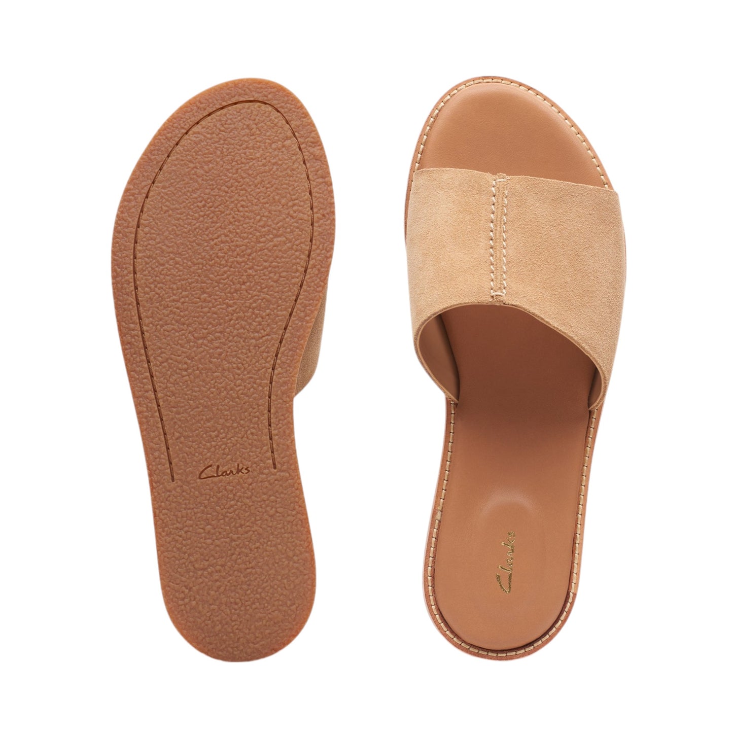 Womens Clarks Karsea Mule Slides Tan