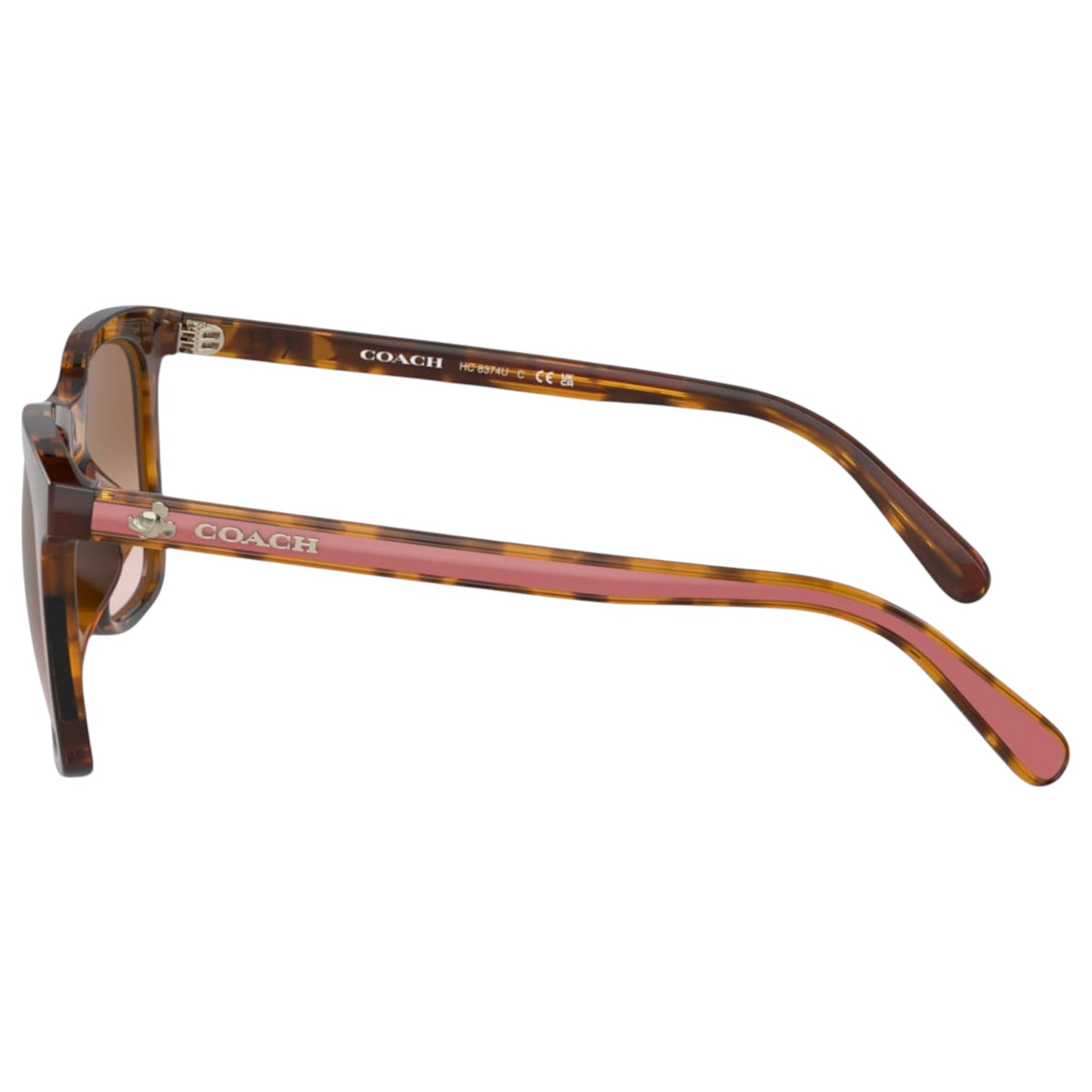 Womens Coach HC8374U Sunglasses Dark Tortoise/Brown Pink