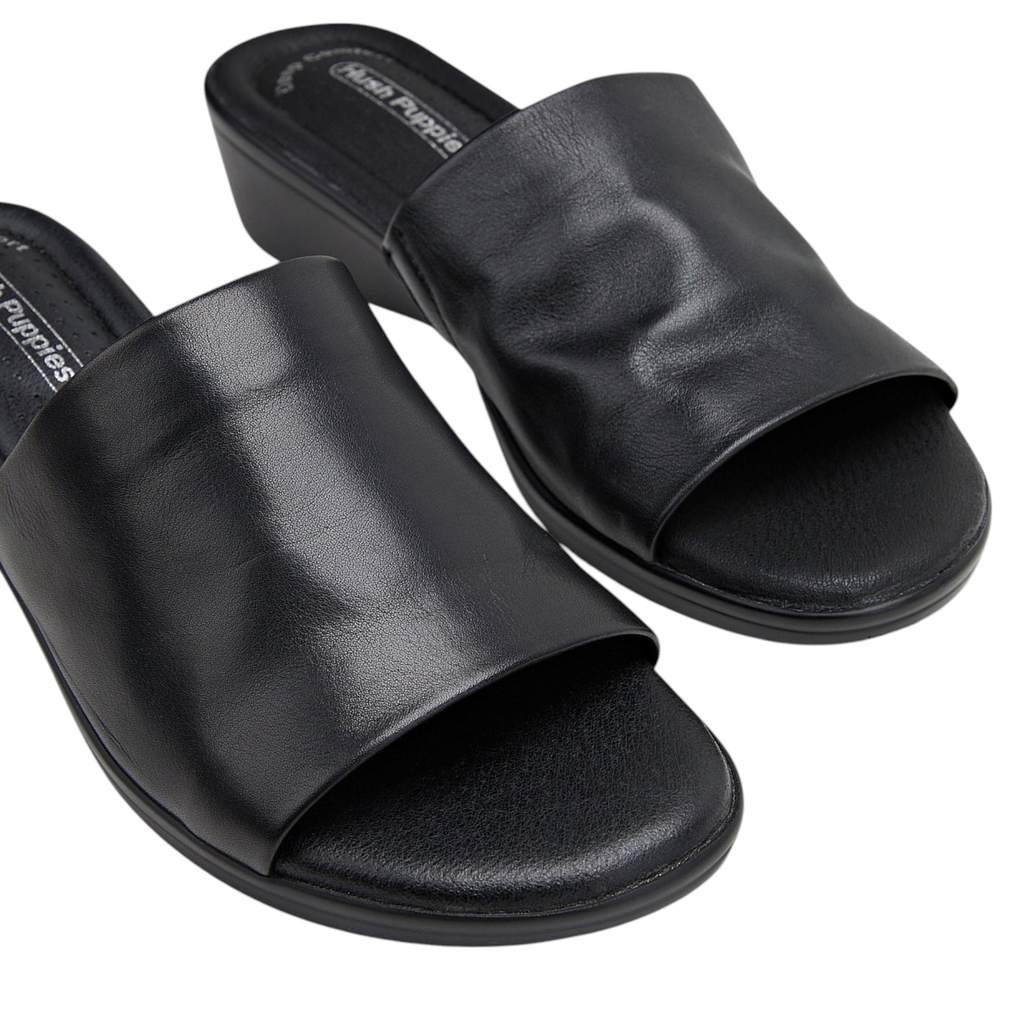 Womens Hush Puppies Coco Slides Black/Black