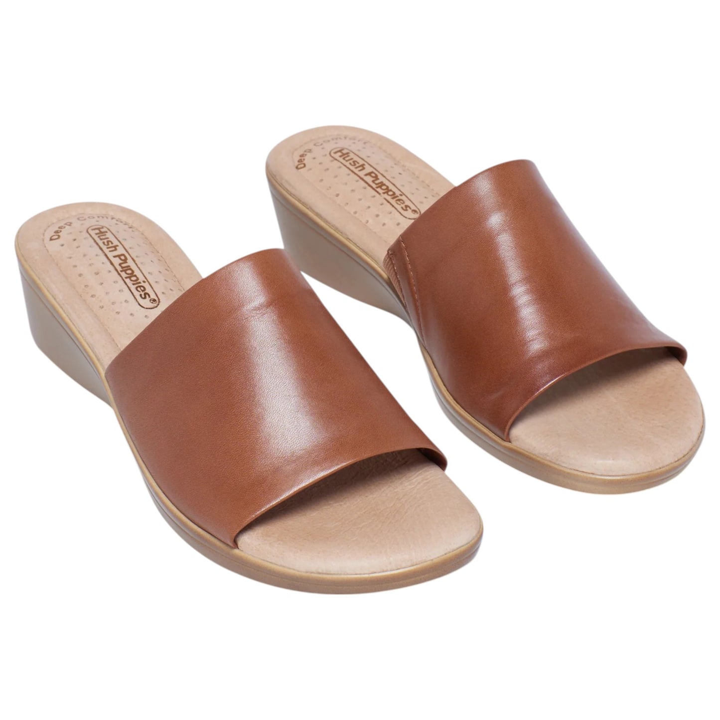 Womens Hush Puppies Coco Slides Tan