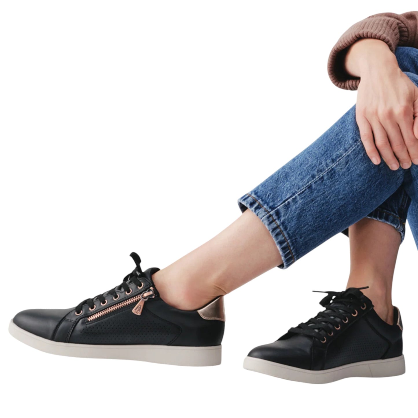 Womens Hush Puppies Mimosa Perf Shoes Black/Copper