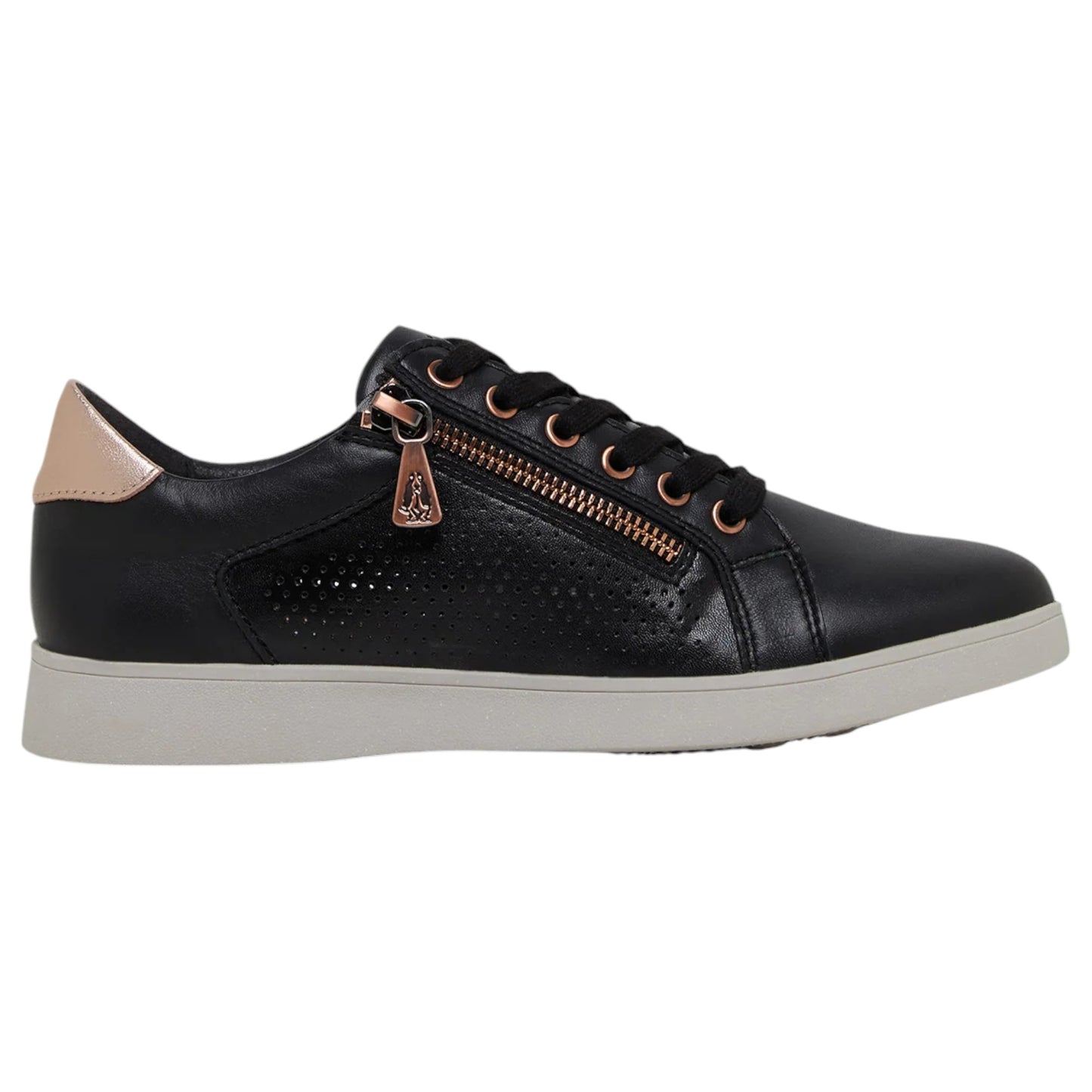 Womens Hush Puppies Mimosa Perf Shoes Black/Copper