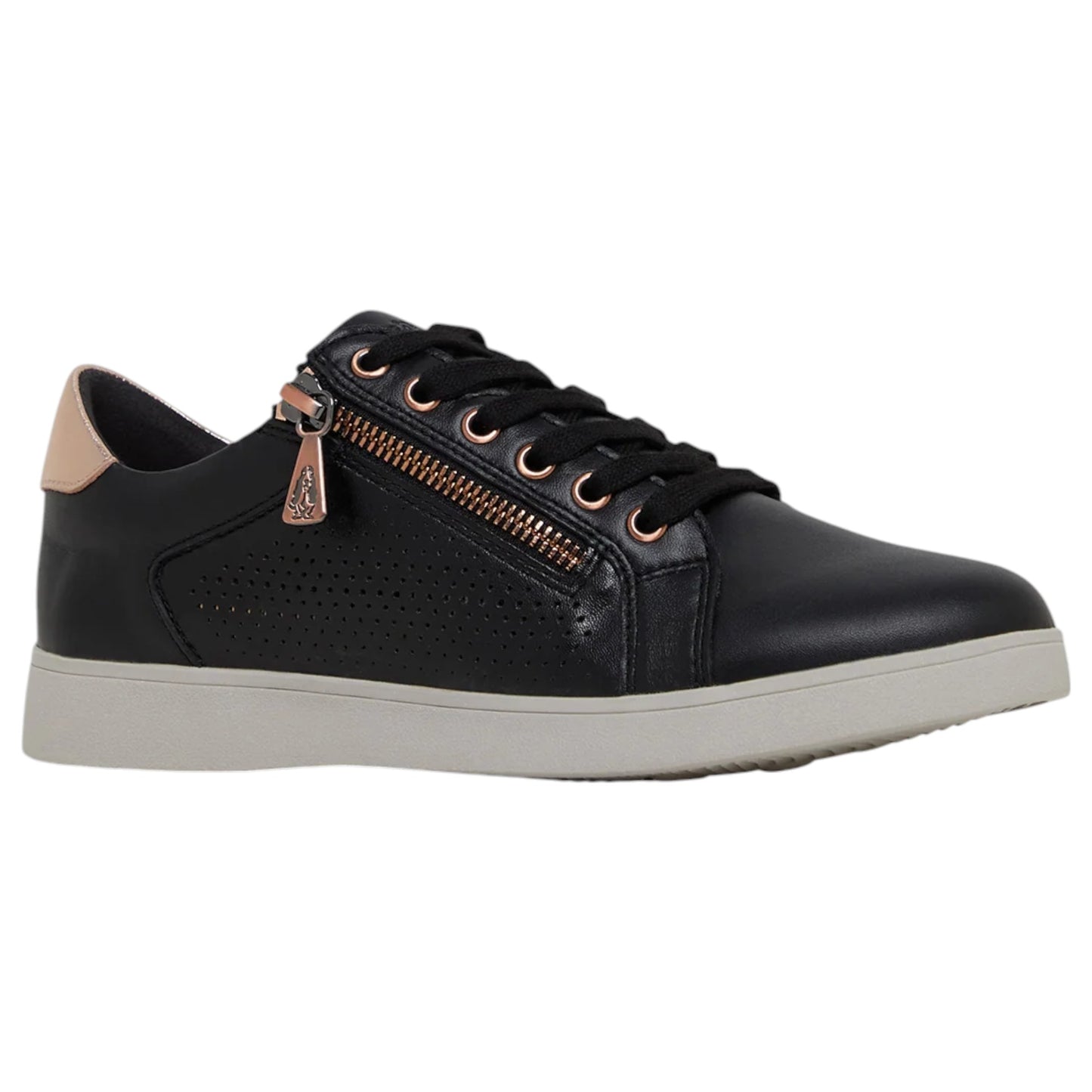 Womens Hush Puppies Mimosa Perf Shoes Black/Copper