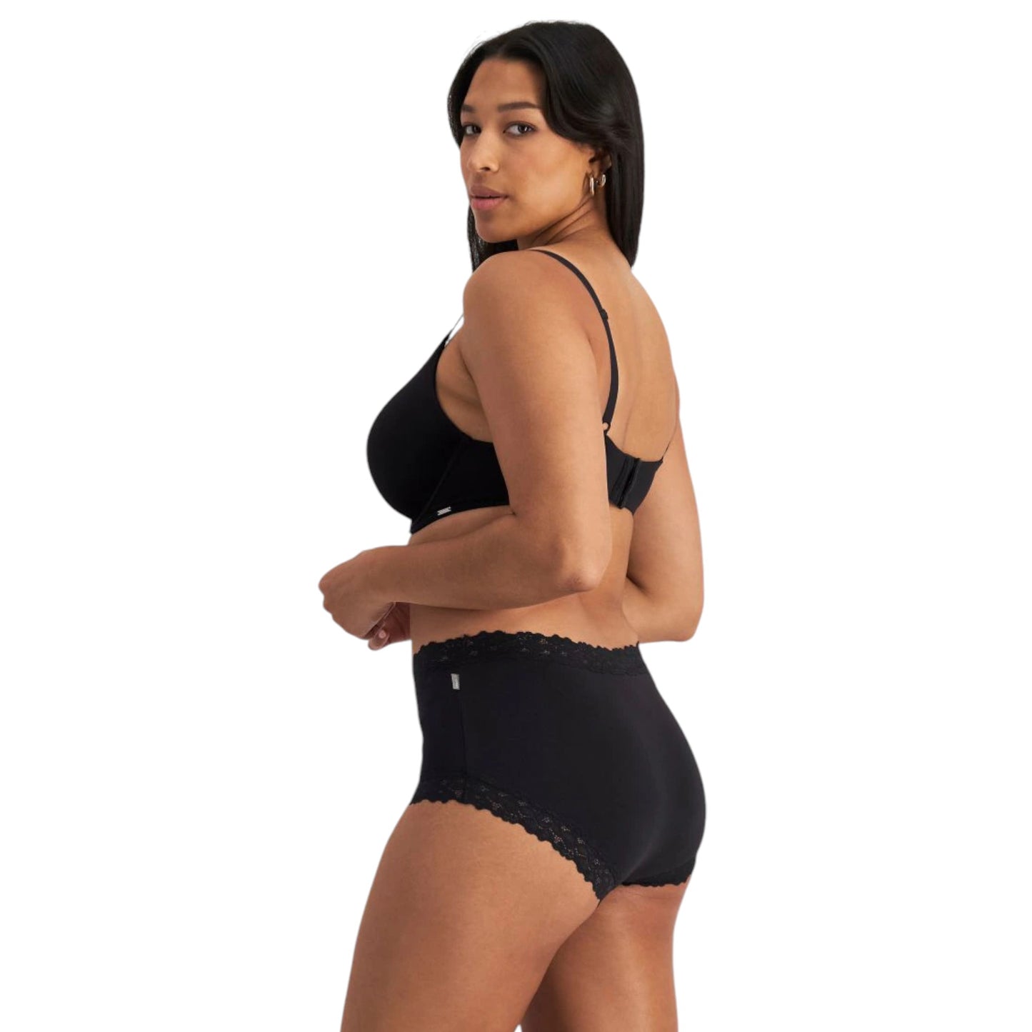 Womens Jockey Parisienne Cotton Full Briefs Underwear Black