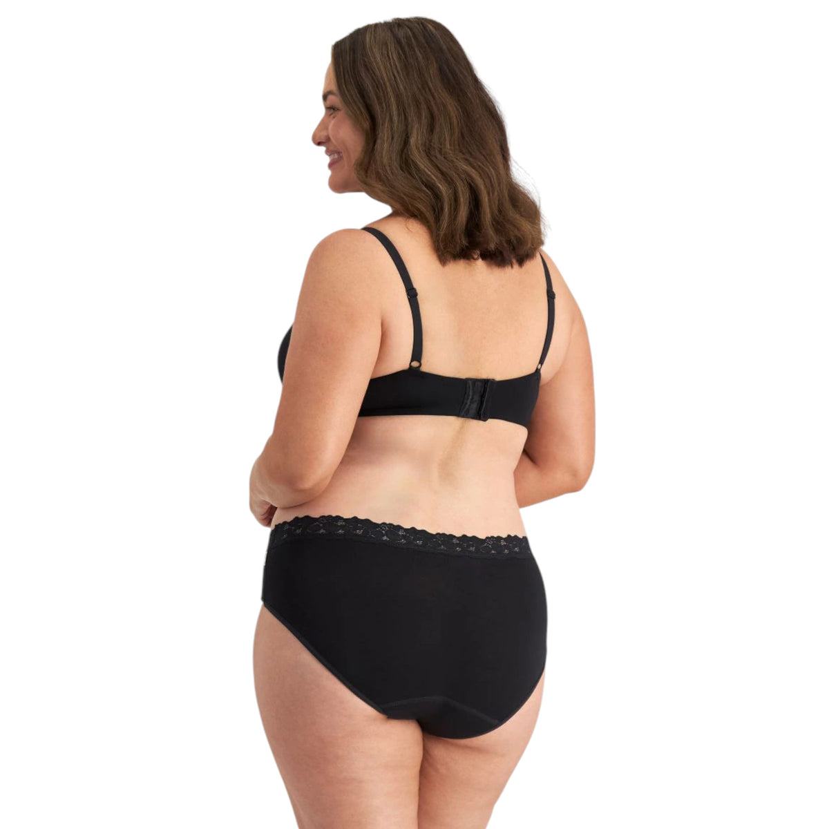 Womens Jockey Parisienne Light Leak-Proof Bikini Underwear Black