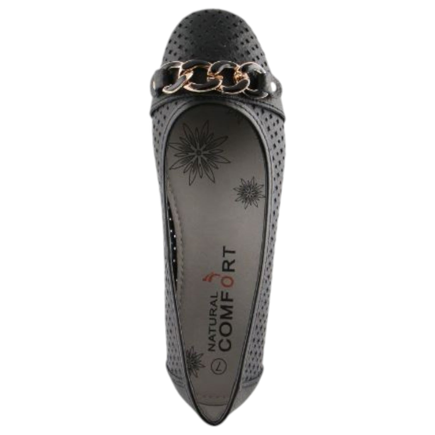 Womens Natural Comfort Rain Flats Black