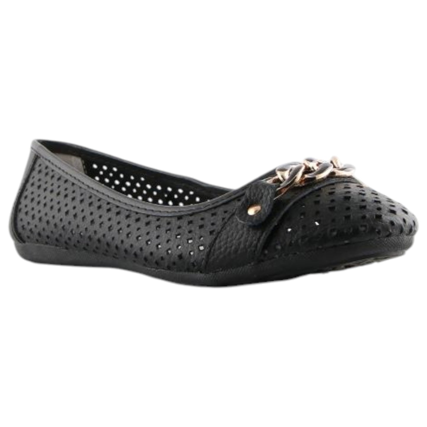 Womens Natural Comfort Rain Flats Black