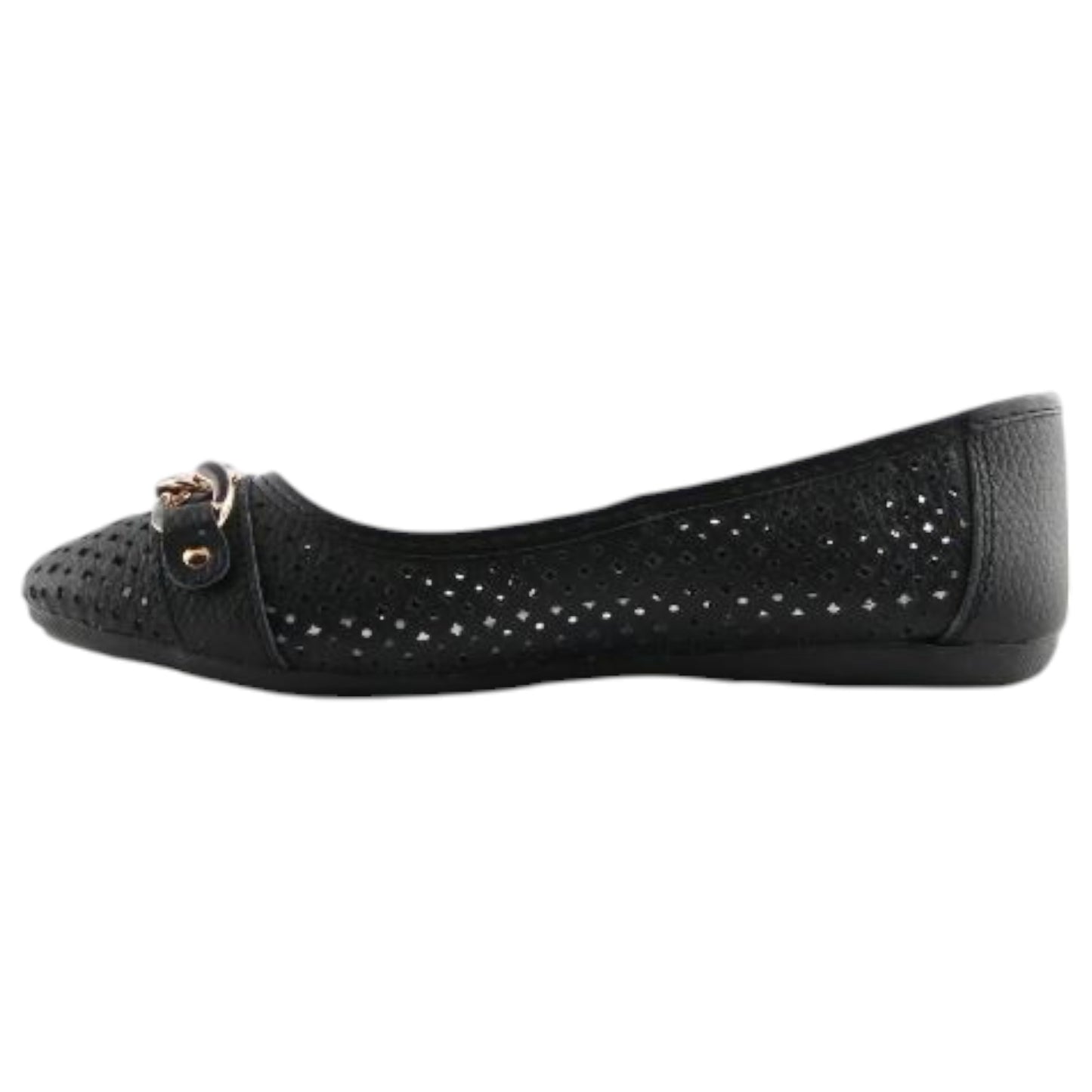 Womens Natural Comfort Rain Flats Black