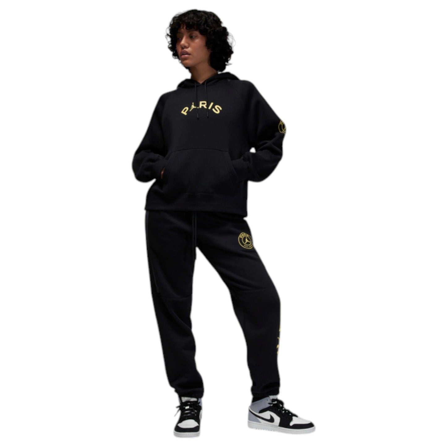 Womens Nike Jordan Paris Saint-Germain Brooklyn Fleece Sportswear Hoodie Black
