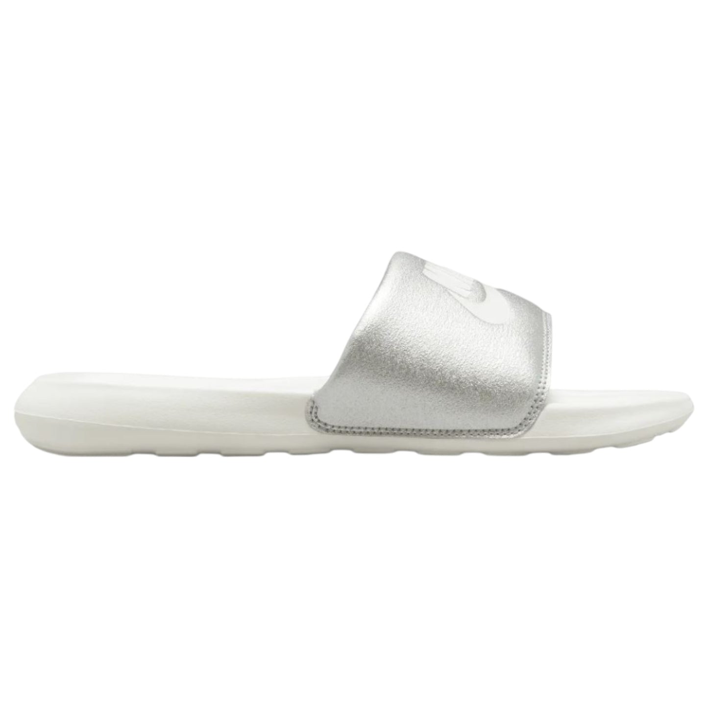 Womens Nike Victori One Slides Silver/White