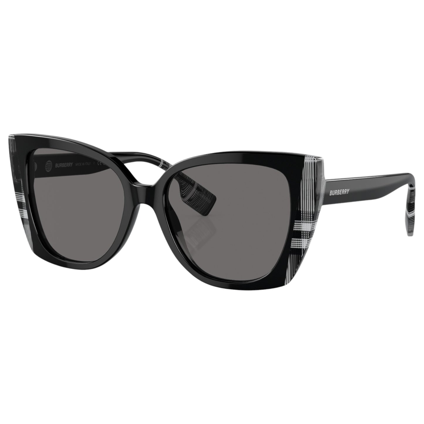 Womens Burberry Meryl BE4393 Polarized Sunglasses Black/Check White
