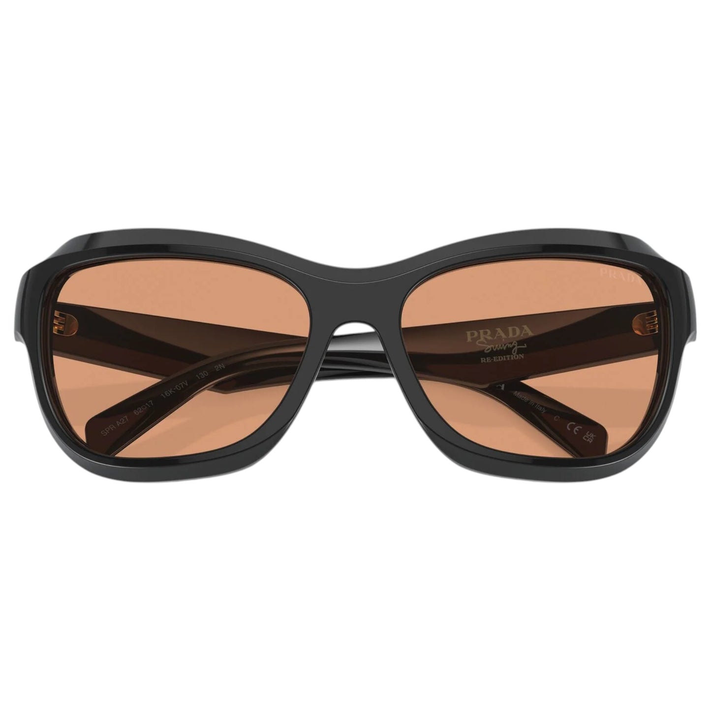 Womens Prada PRA27S Sunglasses Black/Orange