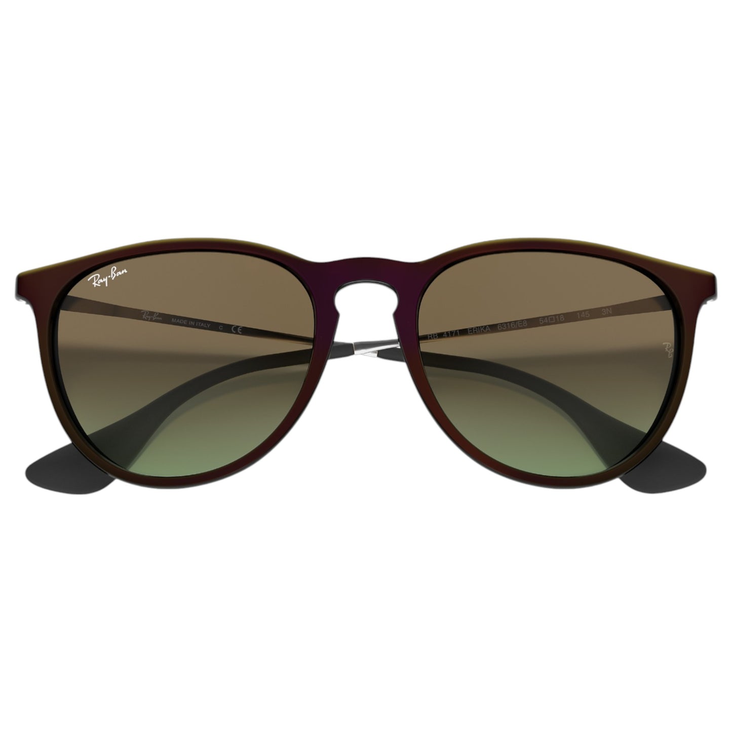 Womens Ray-Ban Erika Classic RB4171 Sunglasses Black/ Green Brown
