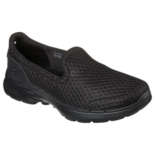 Womens Skechers Go Walk 6 - Big Splash Shoes Black/Black