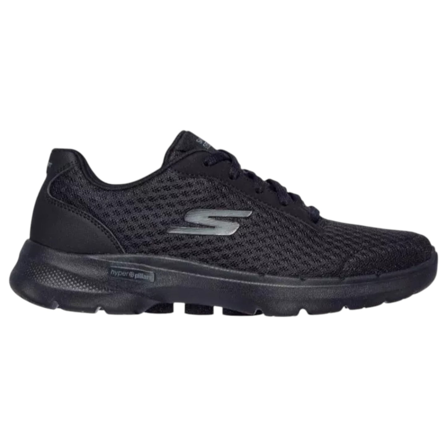 Womens Skechers Go Walk 6 - Iconic Vision Wide Fit Shoes Black/Black