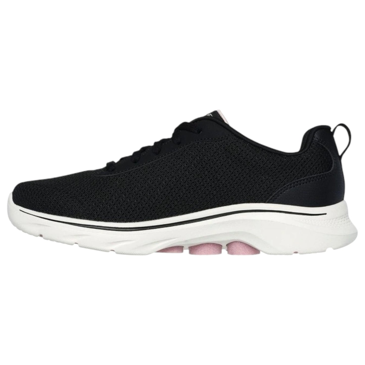Womens Skechers Go Walk 7 - Clear Path Shoes Black/Pink