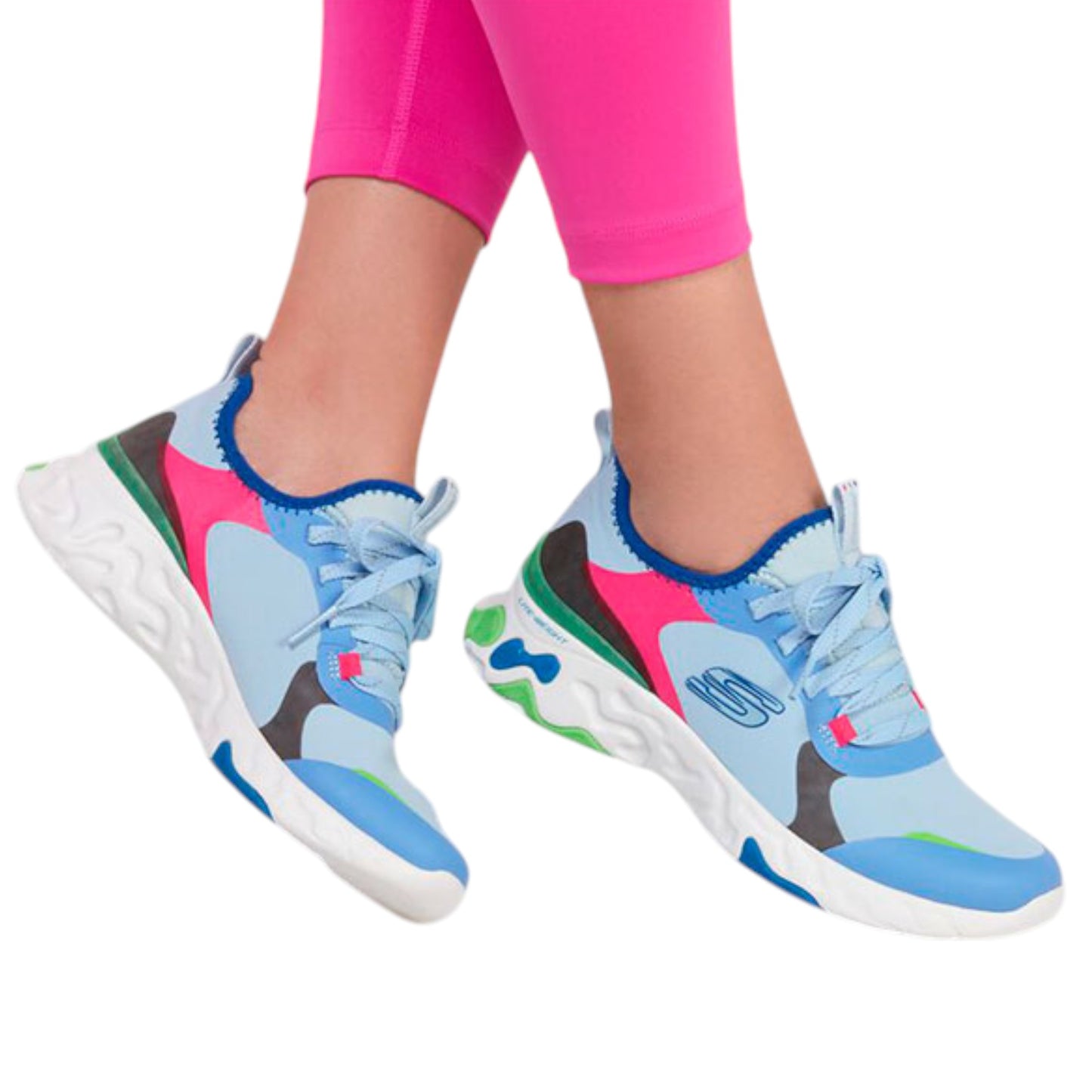 Womens Skechers Eclipse-Stride Bright Shoes White / Multi