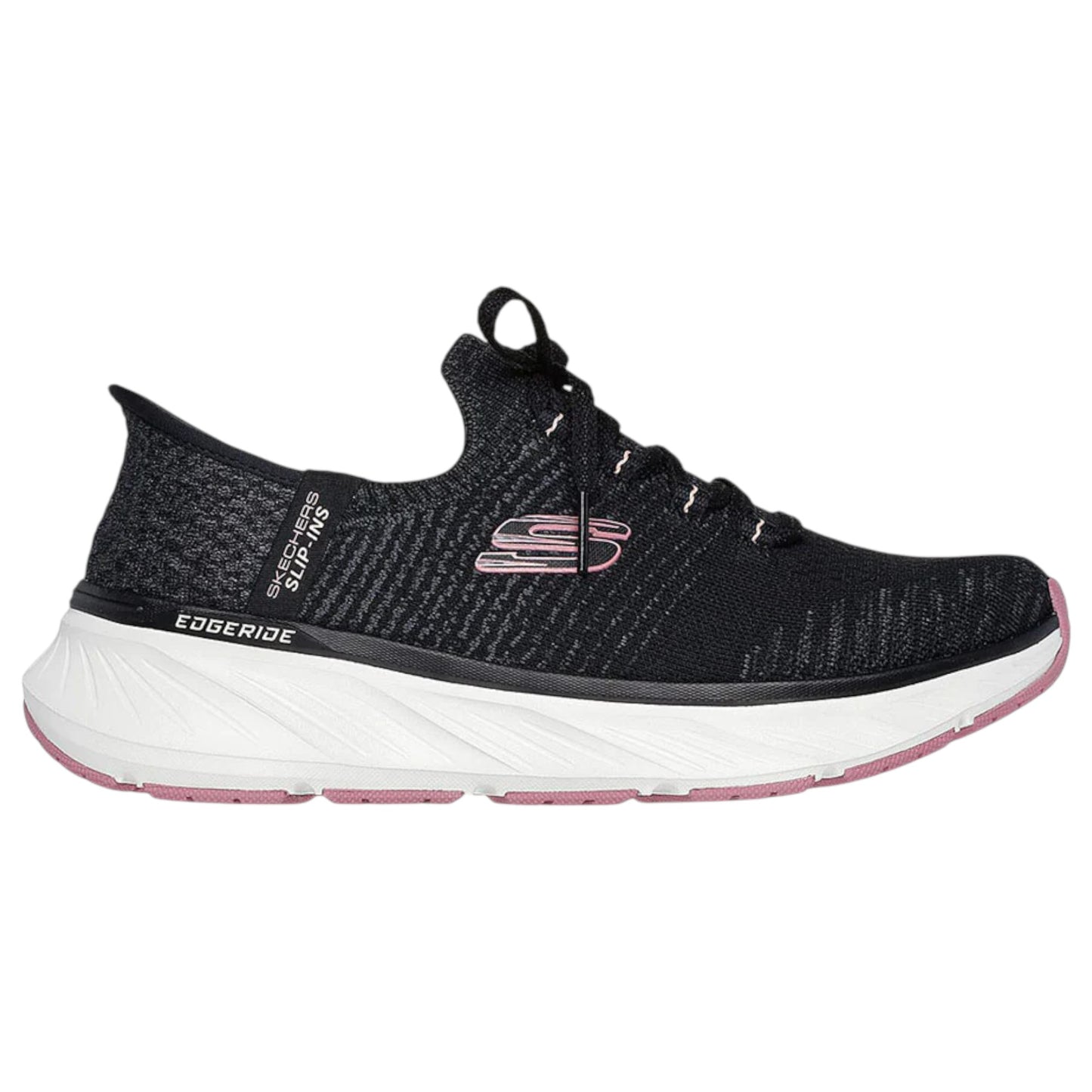 Womens Skechers Slip-Ins Relaxed Fit: Edgeride Shoes Black/Pink