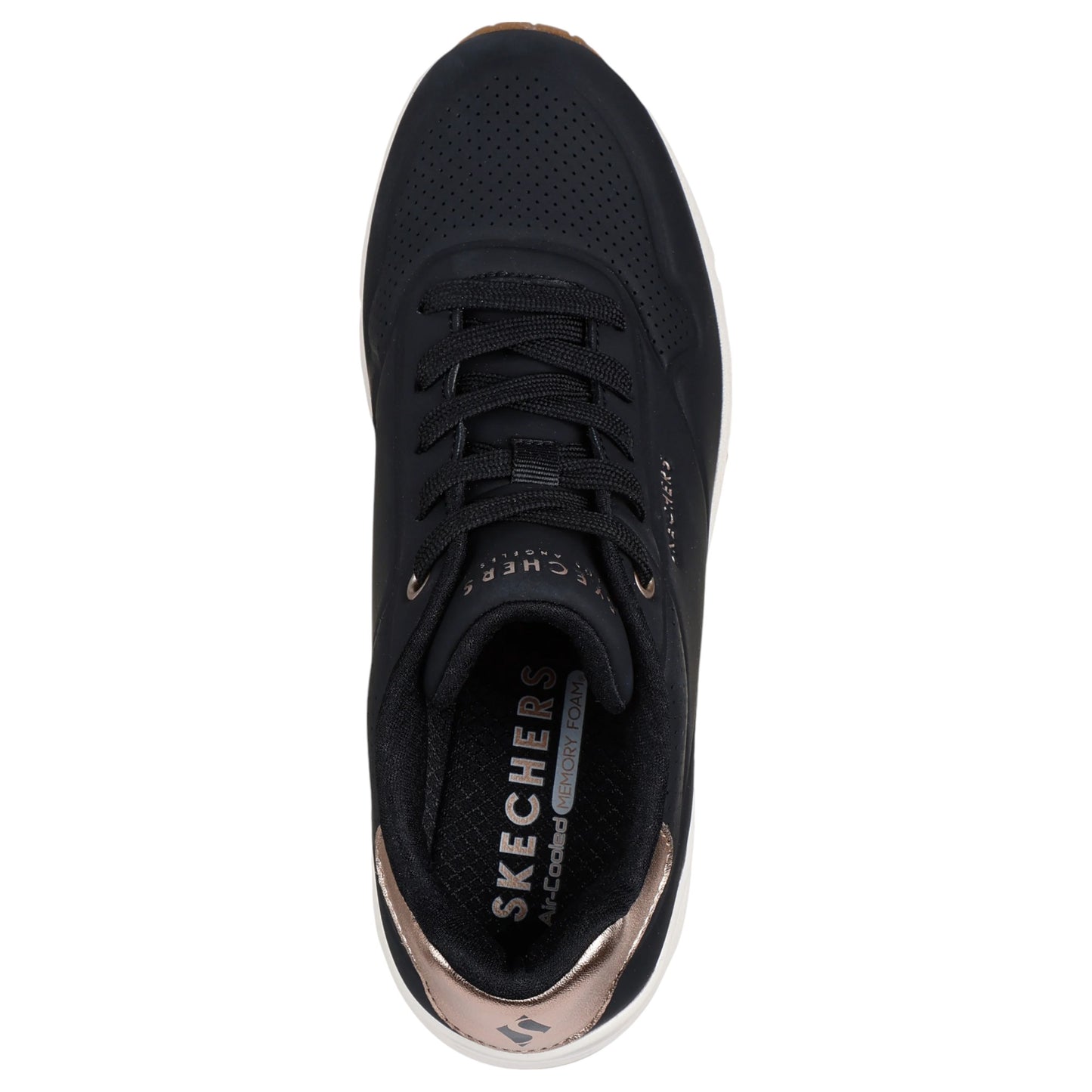Womens Skechers Uno Wedge - HI Steps Shoes Black