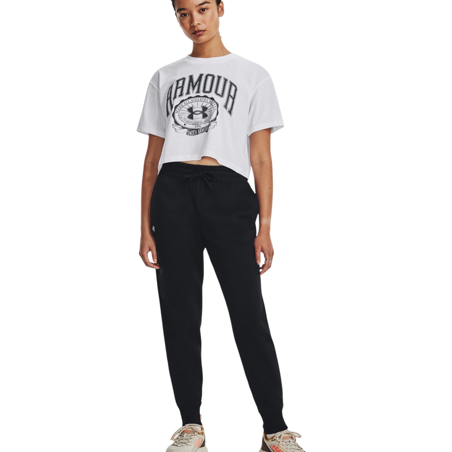 Womens Under Armour Rival Fleece Trackies Black